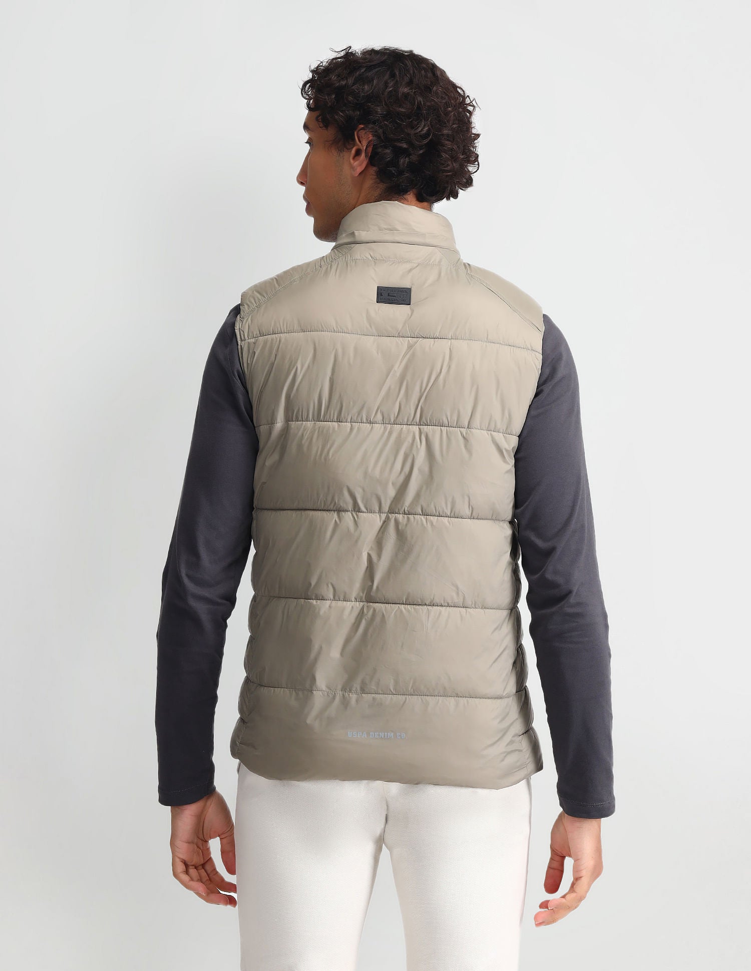 Detachable Hood Padded Jacket Metalic Khakhi - U.S. POLO ASSN. | Large