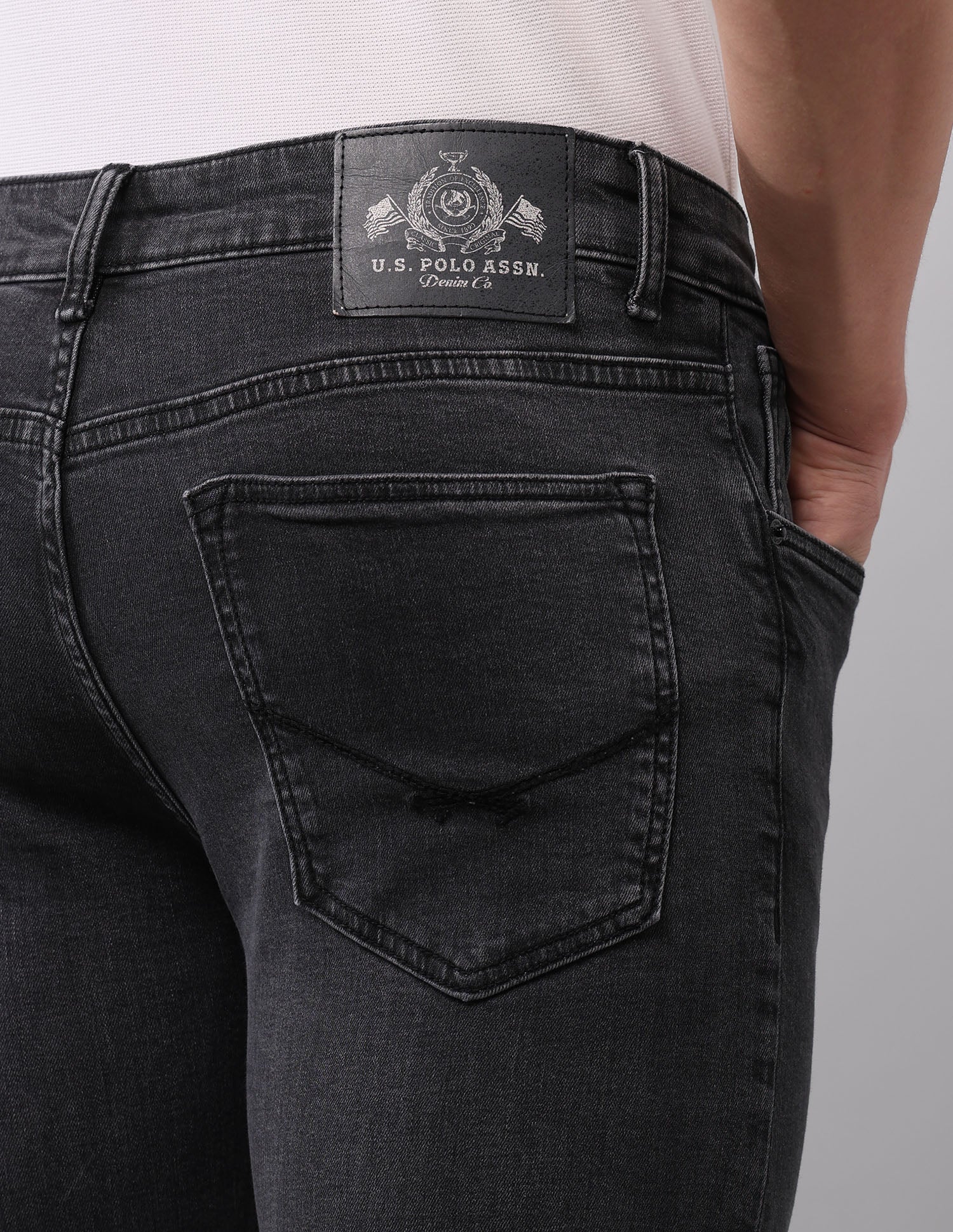 Regallo Skinny Fit Black Jeans Black - U.S. Polo Assn. India | Large