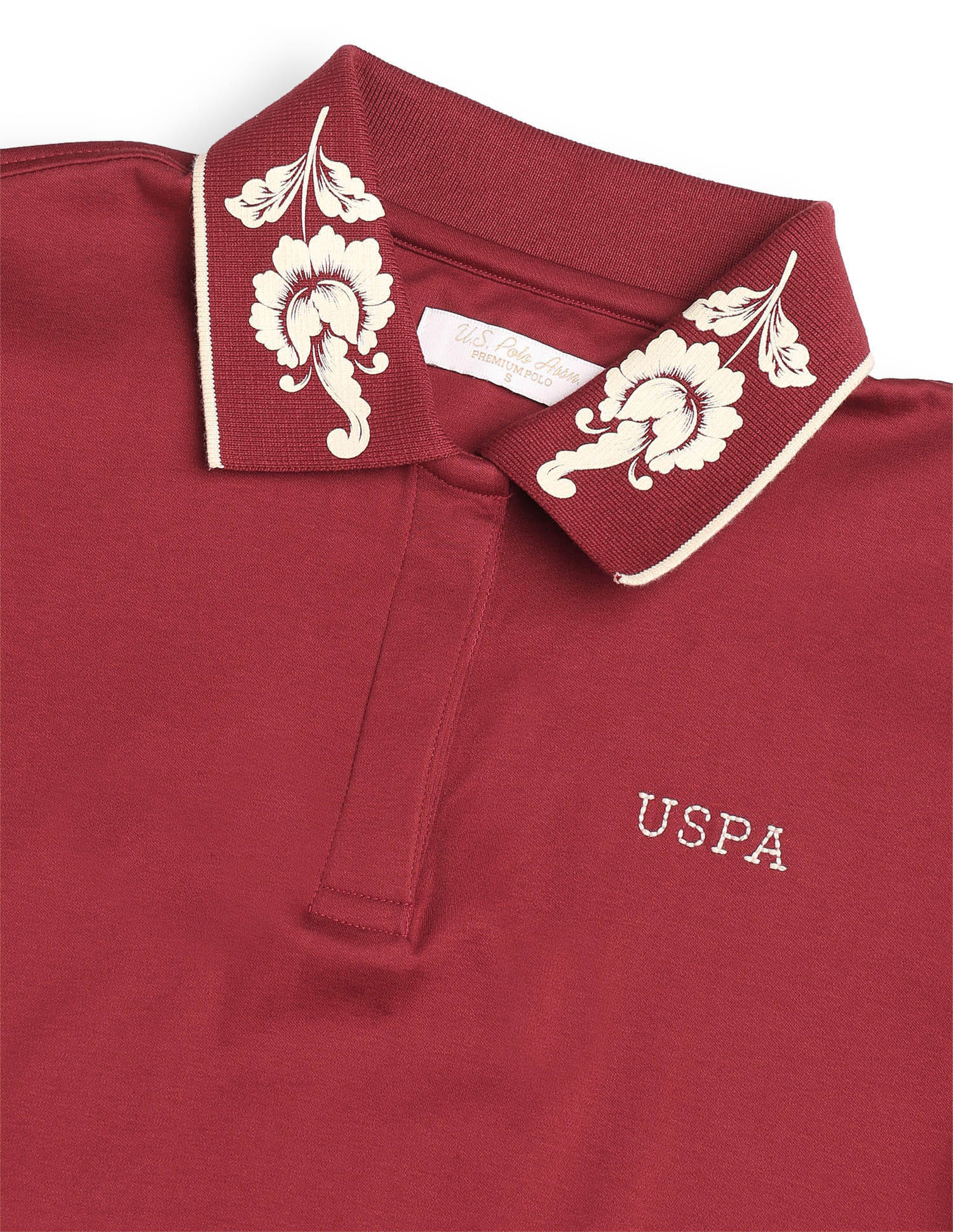 Regular Fit Solid Polo Shirt Red - U.S. Polo Assn. India | Large