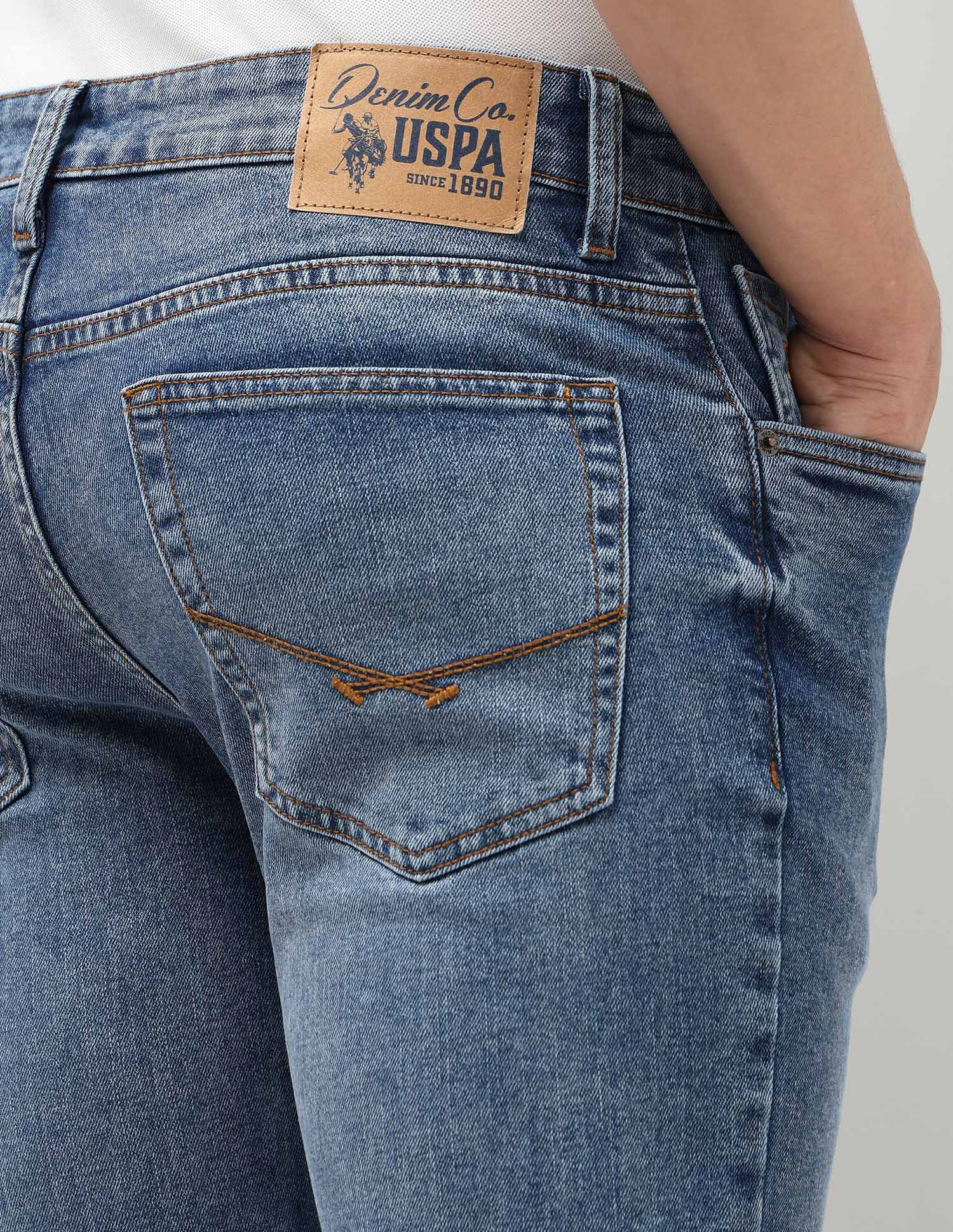 Brandon Slim Tapered Fit Blue Jeans Blue - U.S. Polo Assn. India | Large