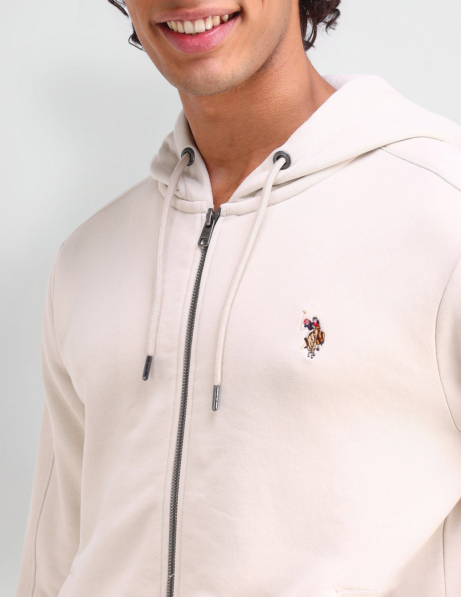 Regular Fit Solid Sweatshirt Fog - U.S. POLO ASSN. | Large