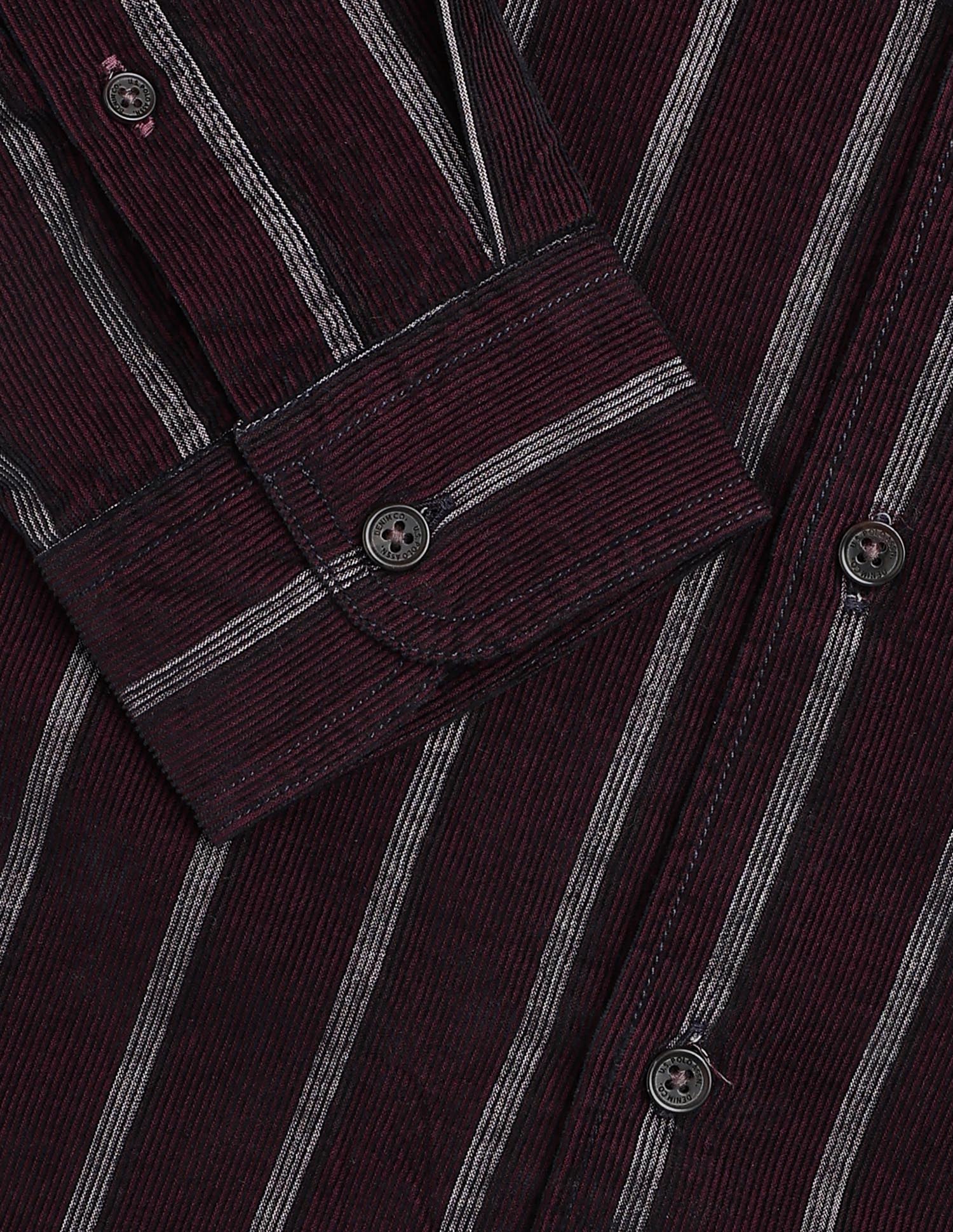 Vertical Striped Corduroy Shirt Wine - U.S. POLO ASSN. | Large