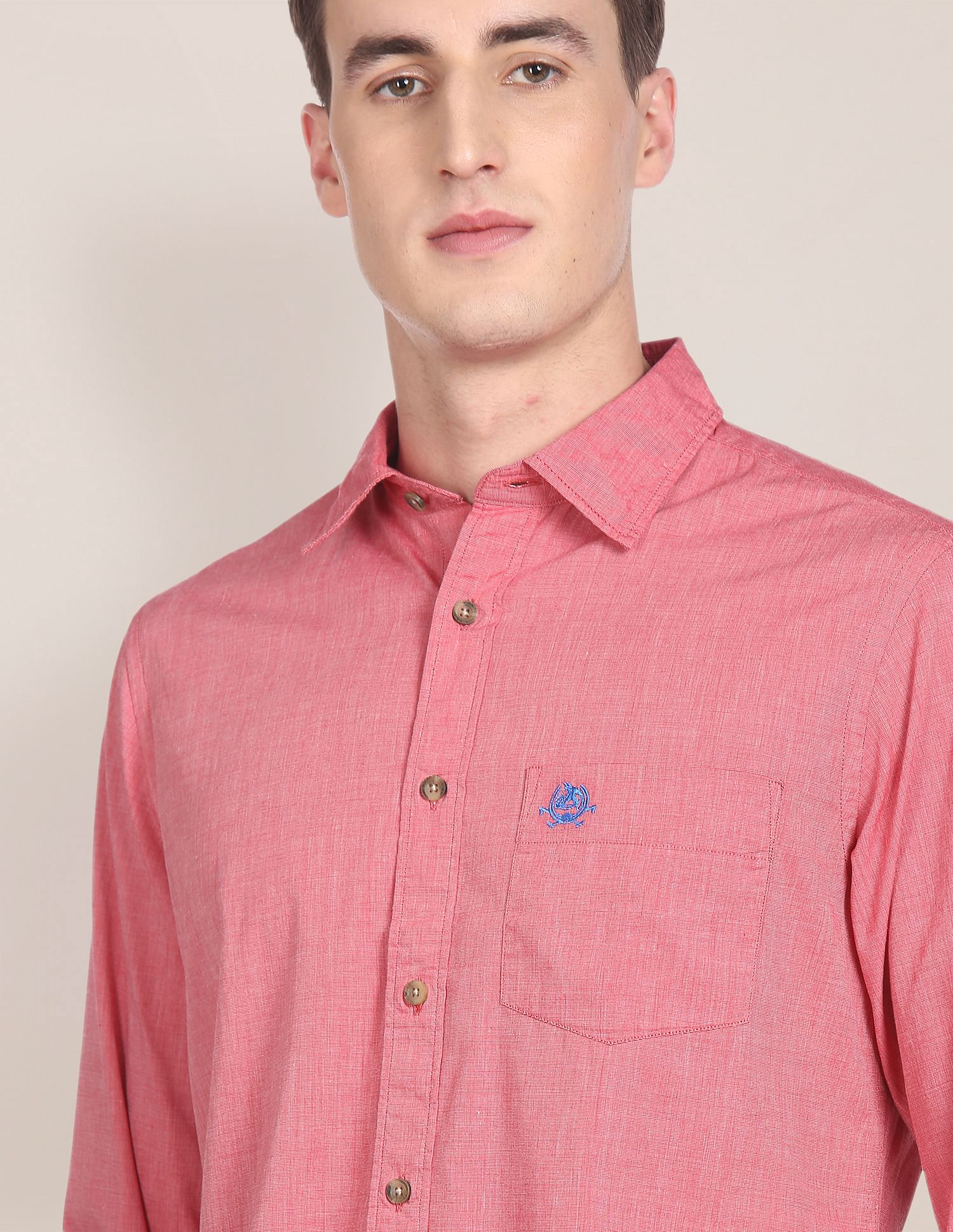 Regular Fit Solid Cotton Casual Shirt Red - U.S. POLO ASSN. | Large