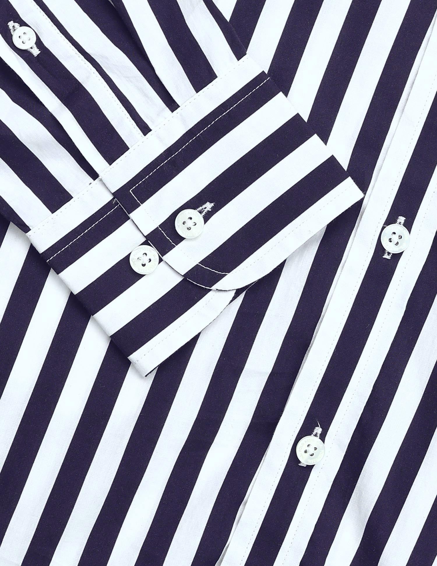 Vertical Striped Tailored Fit Shirt Navy - U.S. POLO ASSN. | Large