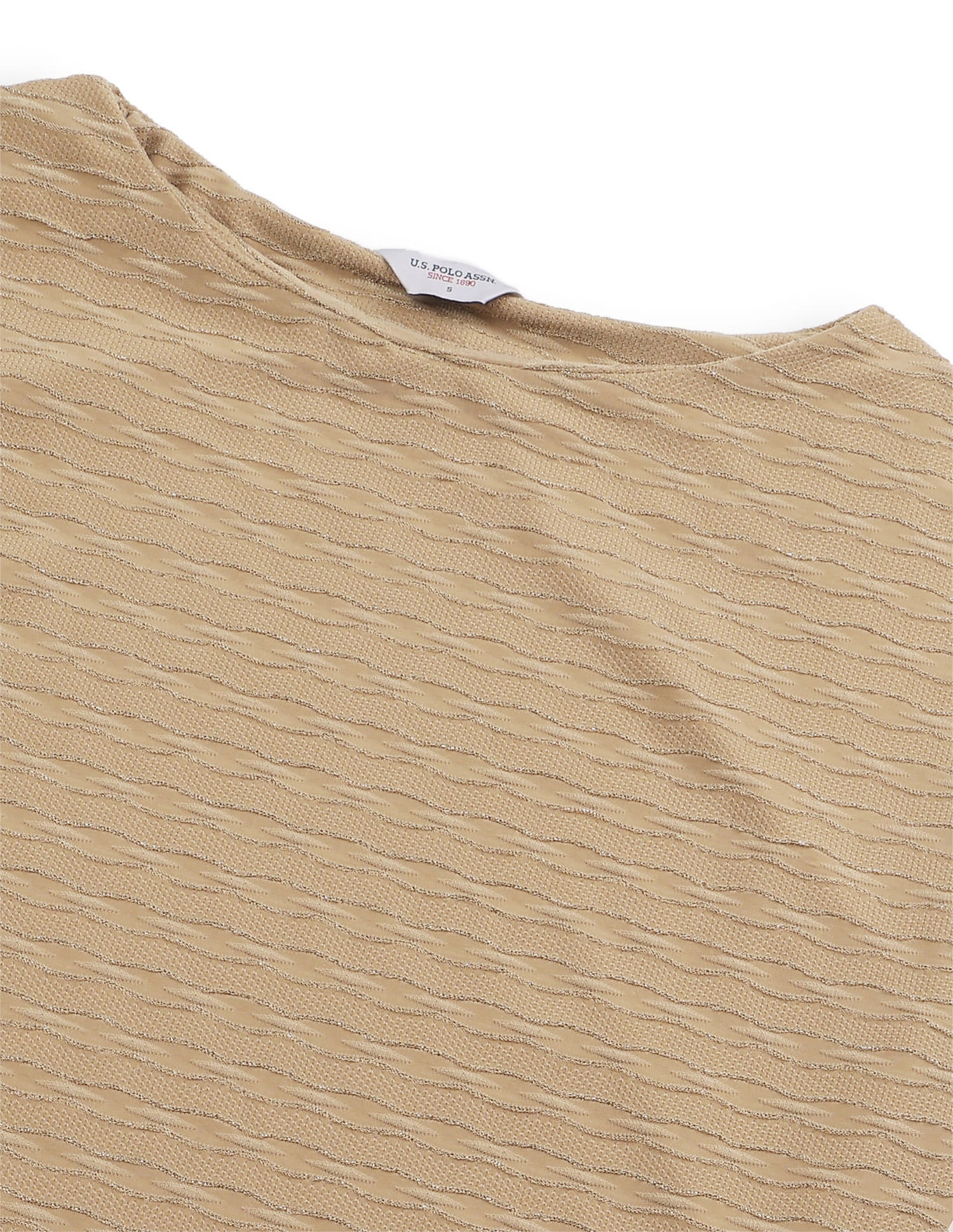 Textured Regular Fit Dress Brown - U.S. Polo Assn. India | Large