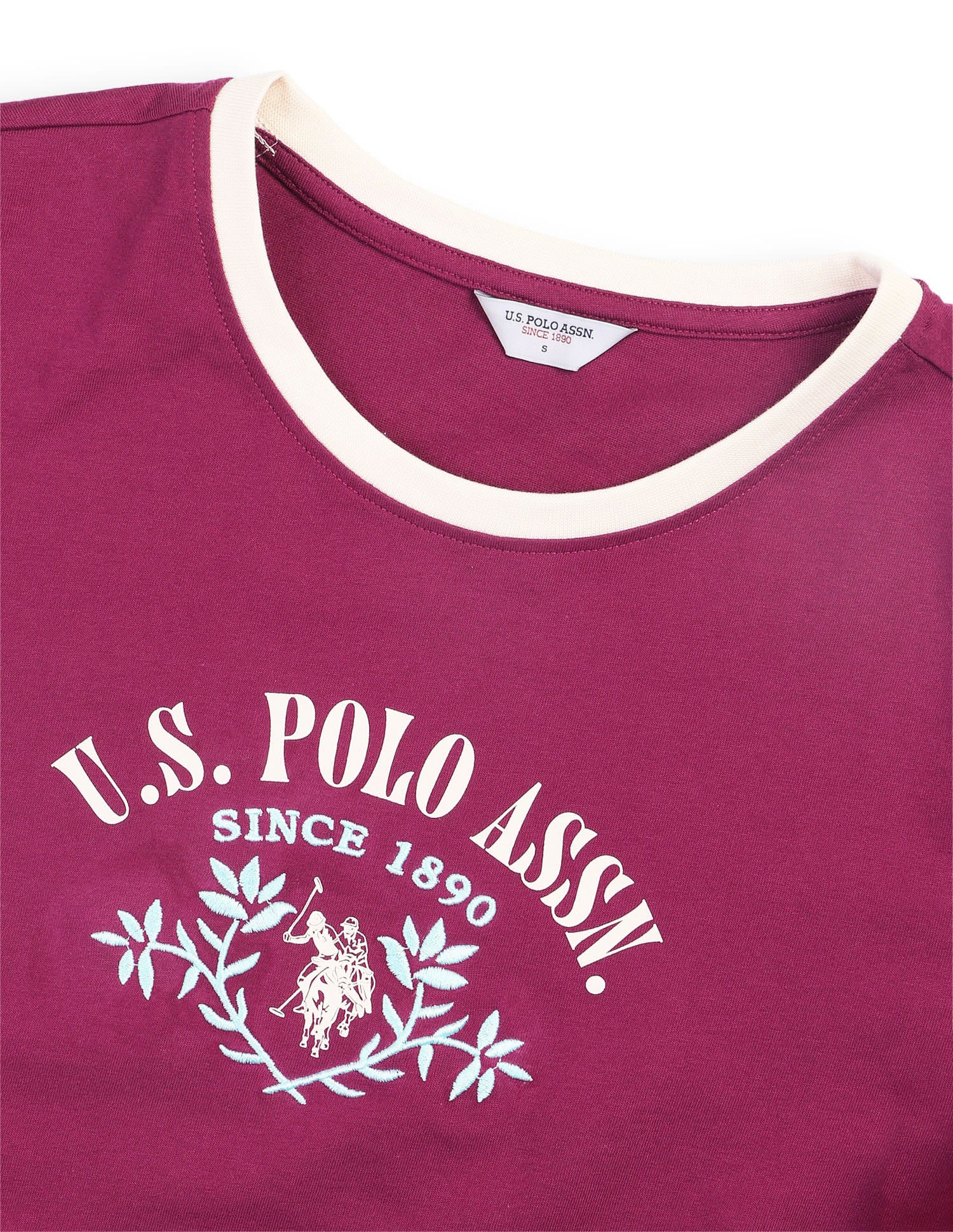 Regular Fit Brand Printed T-Shirt Wine - U.S. Polo Assn. India | Large
