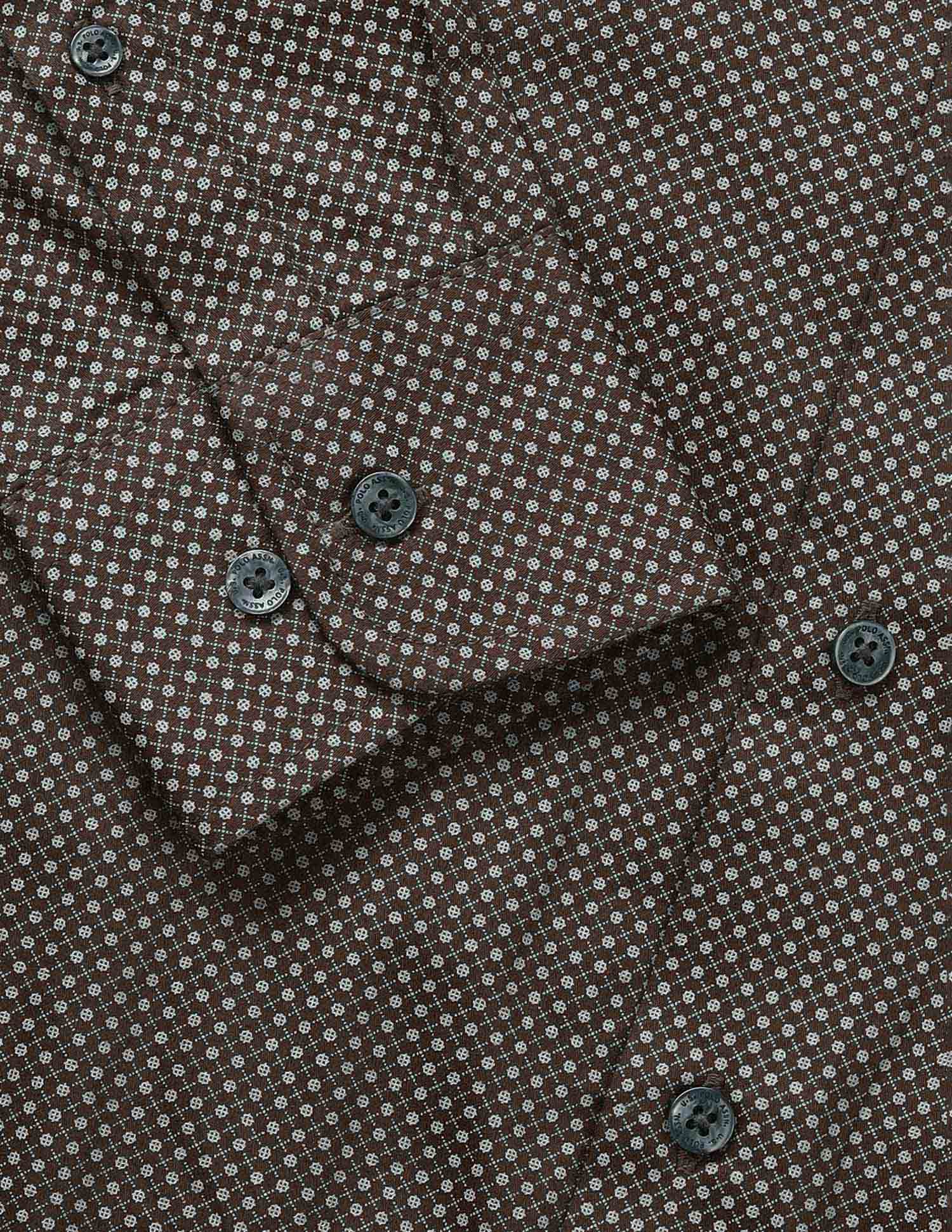 Geometric Printed Pure Cotton Shirt Brown - U.S. Polo Assn. India | Large