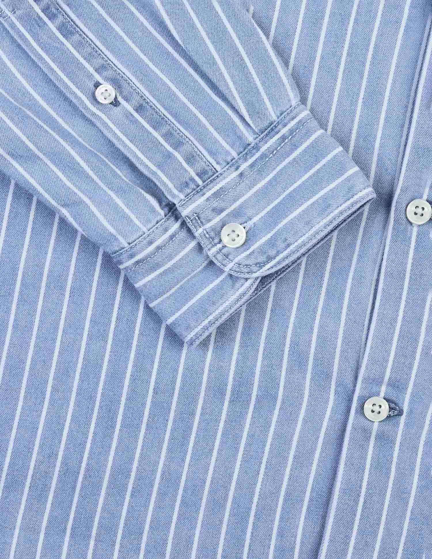 Vertical Striped Twill Shirt Indigo - U.S. Polo Assn. India | Large