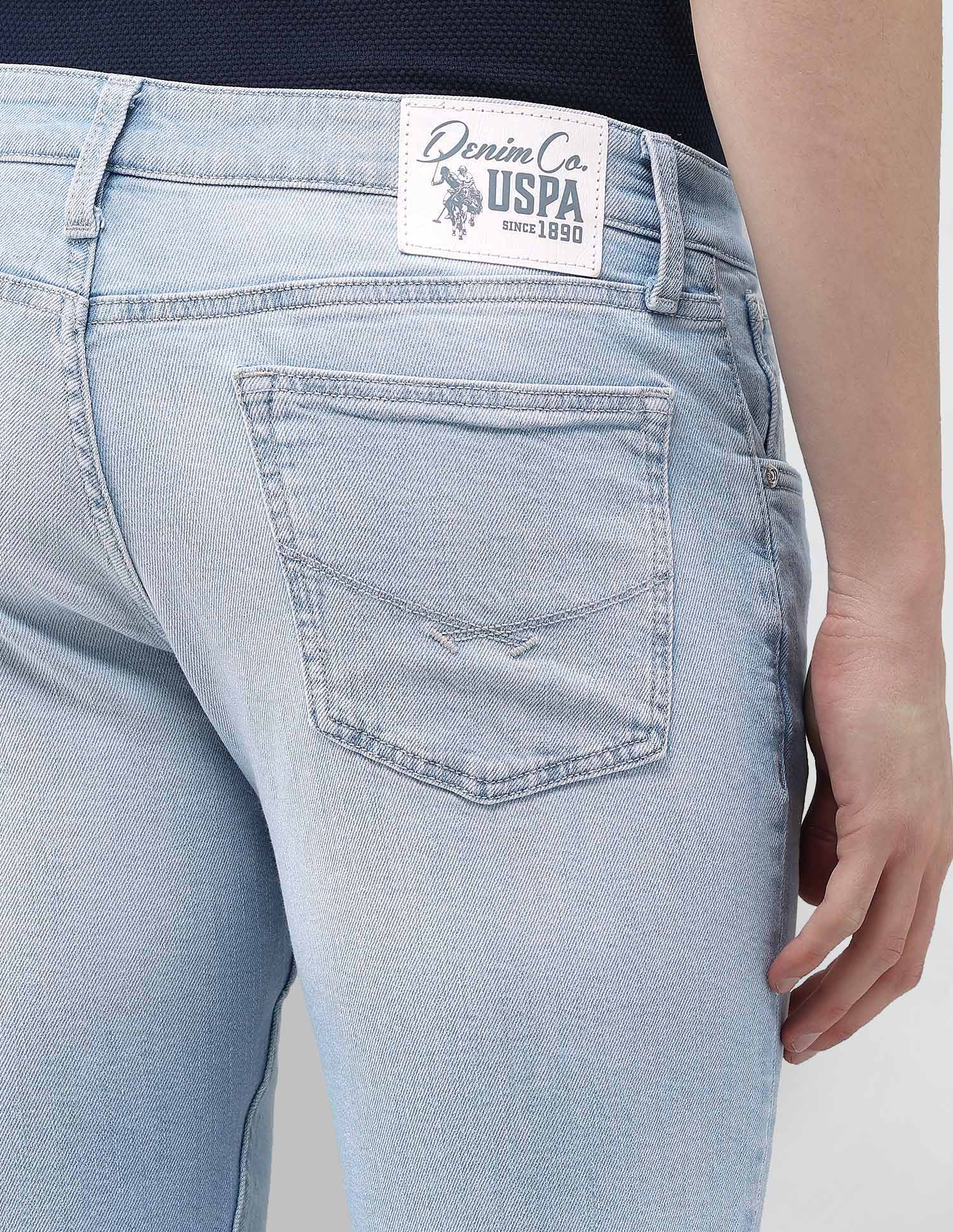 Brandon Slim Tapered Fit Blue Jeans Light Blue - U.S. Polo Assn. India | Large