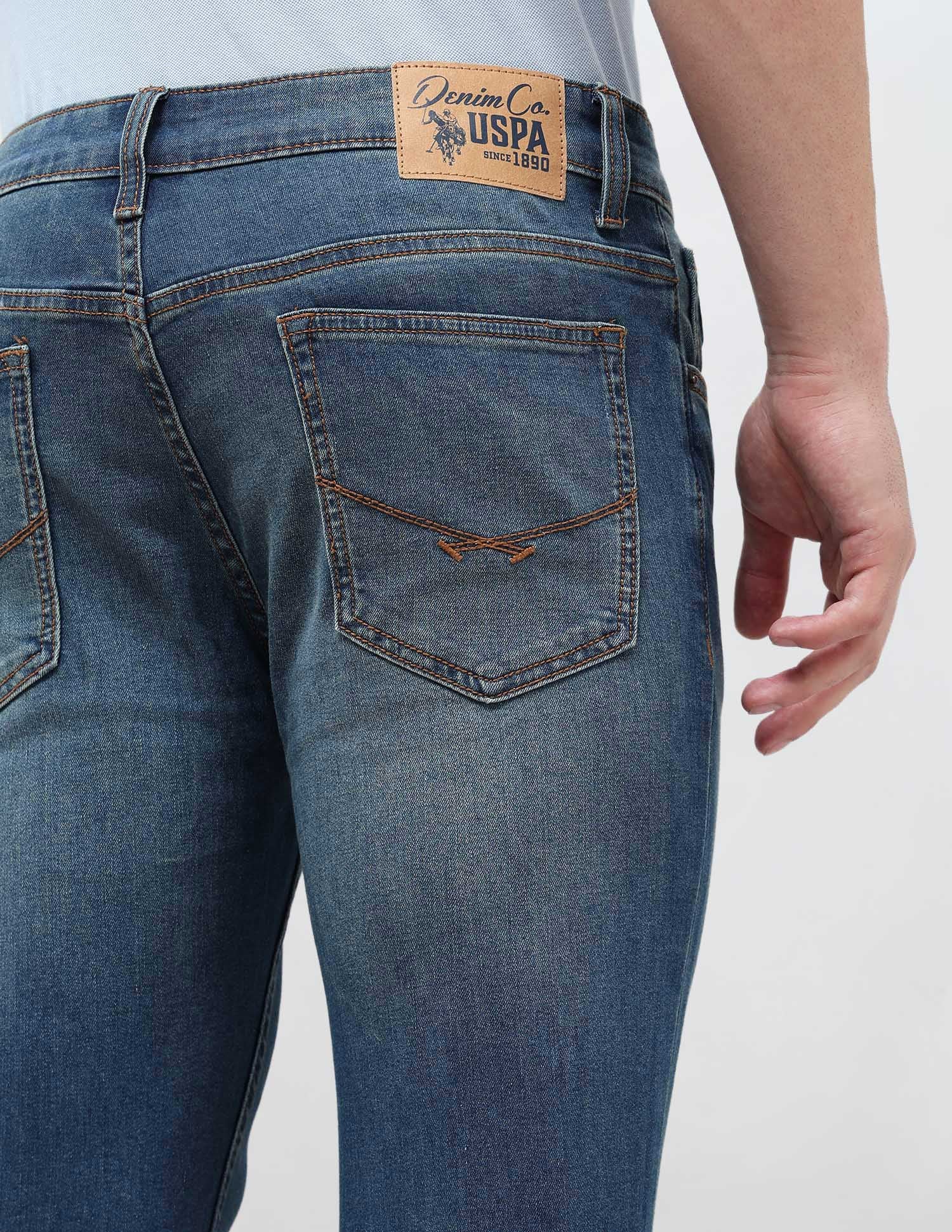 Brandon Slim Tapered Fit Blue Jeans Indigo - U.S. POLO ASSN. | Large