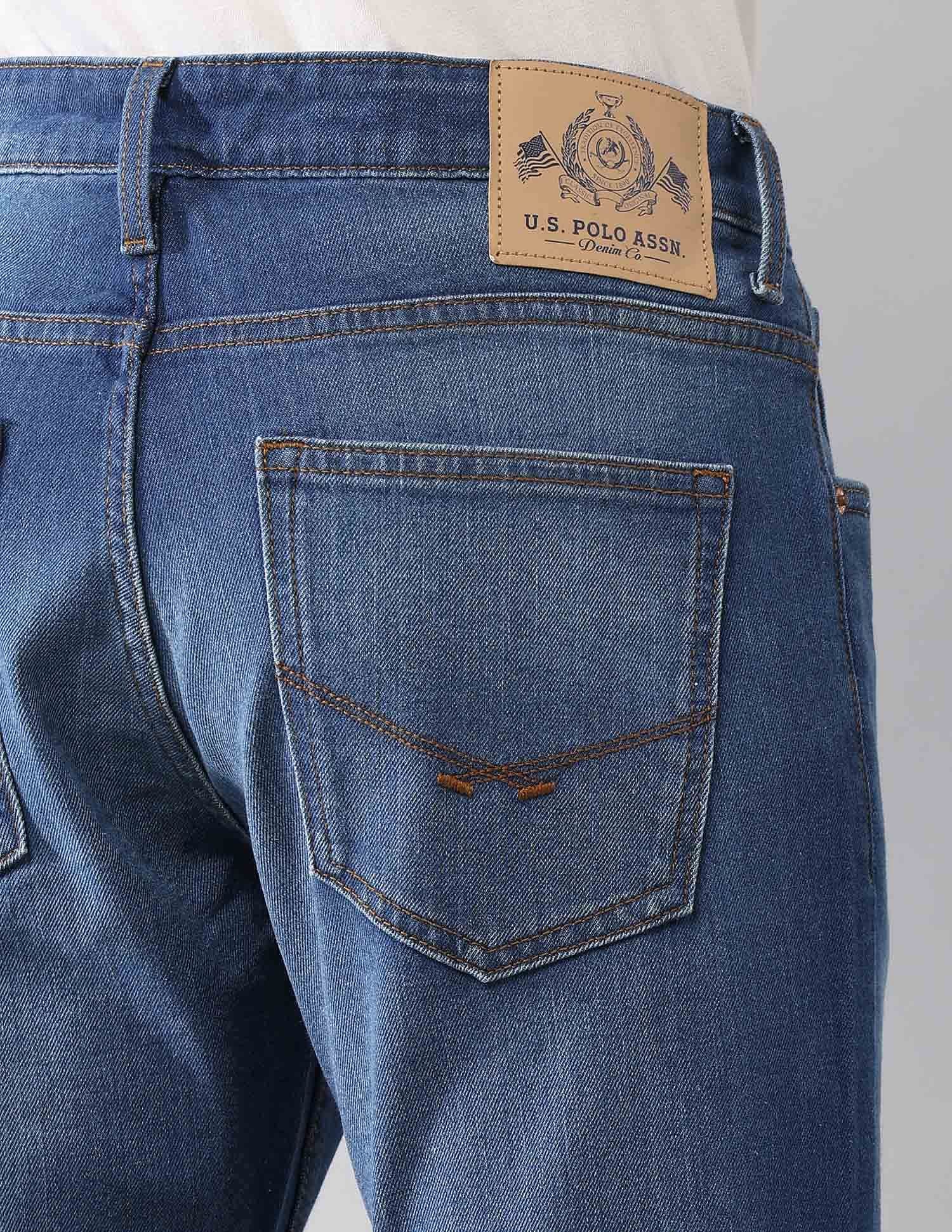 Henry Skinny Cropped Fit Blue Jeans Blue - U.S. POLO ASSN. | Large