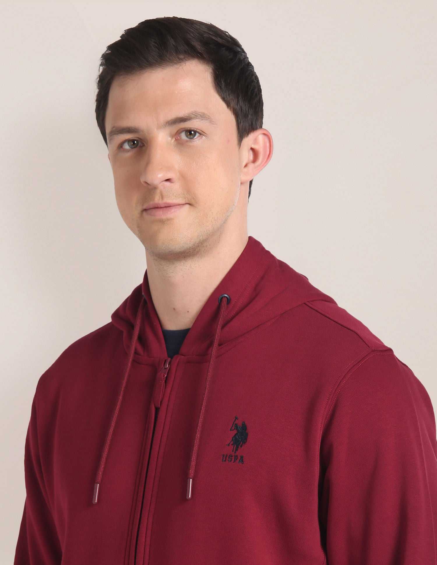 Solid Hooded Sweatshirt Maroon - U.S. POLO ASSN. | Large