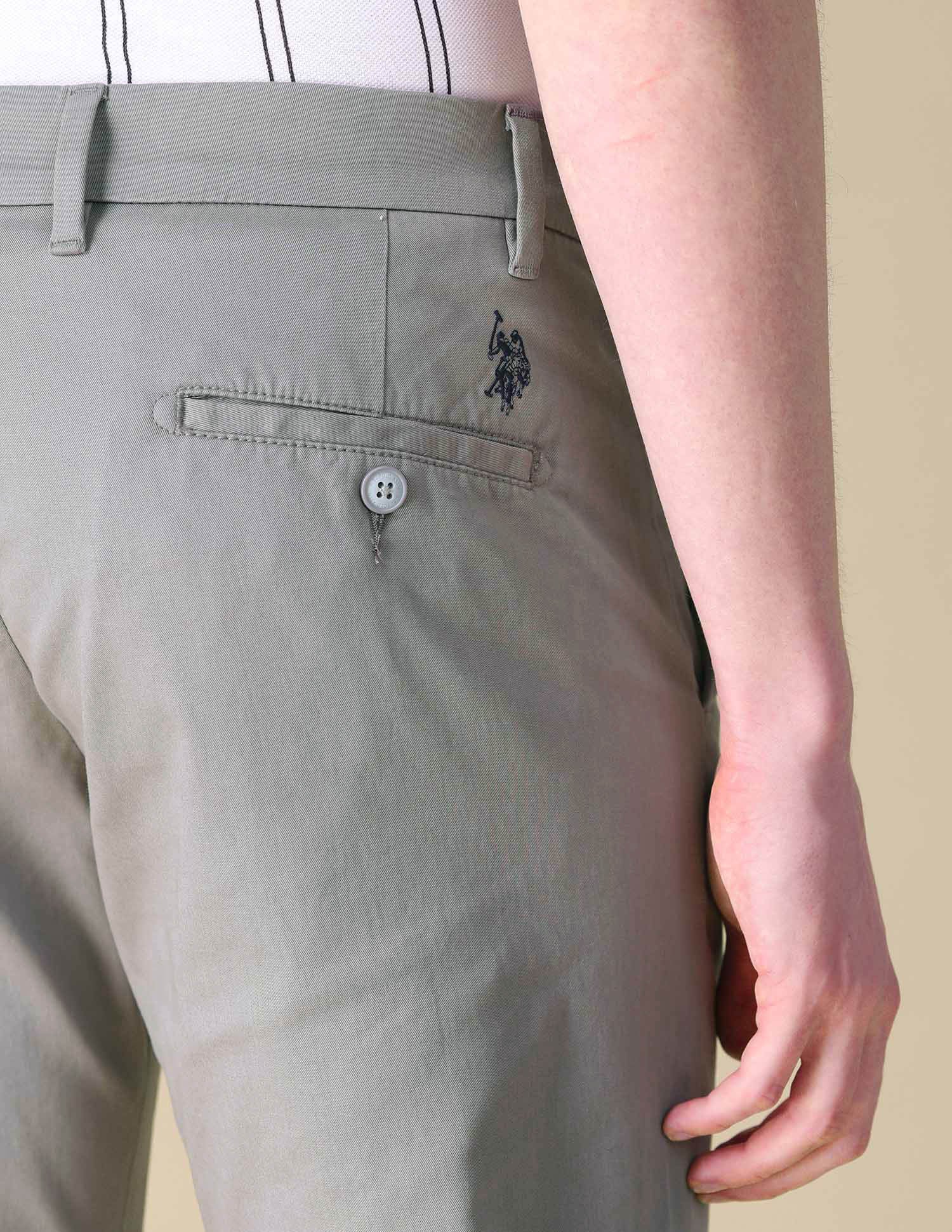 Twill Denver Slim Fit Trousers Grey - U.S. POLO ASSN. | Large