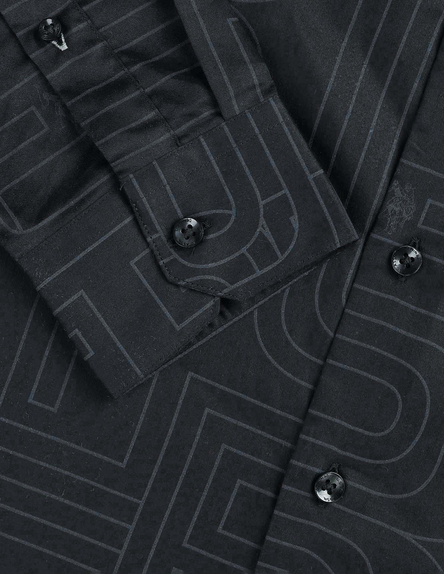 Brand Printed Black & Gold Shirt Black - U.S. POLO ASSN. | Large