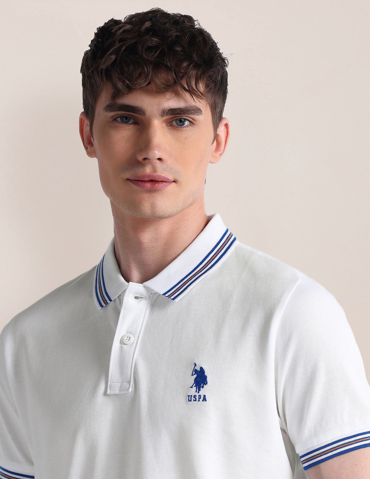 Slim Fit Logo Polo Shirt White - U.S. POLO ASSN. | Large