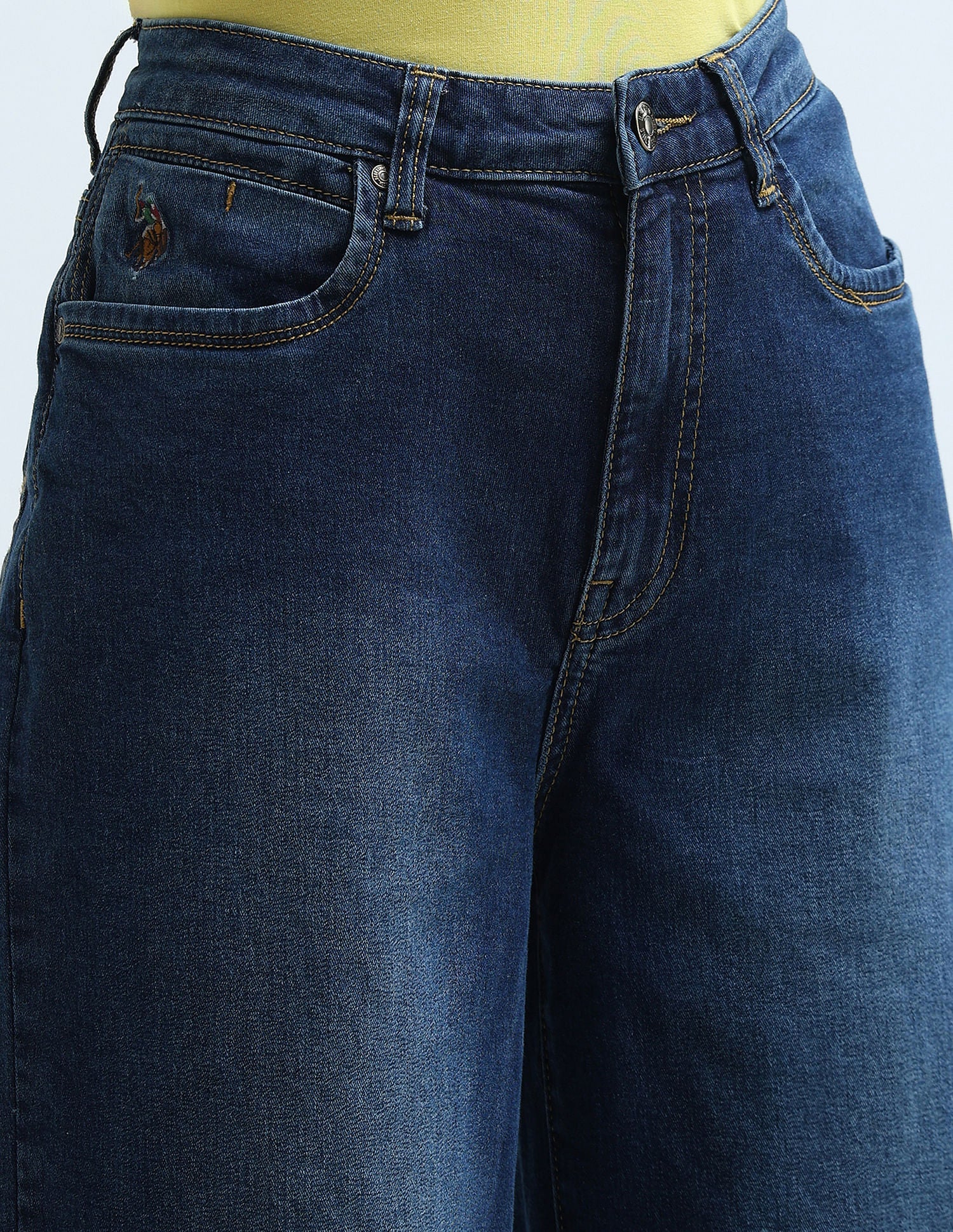 High Rise Wide Leg Jeans Dark Blue - U.S. Polo Assn. India | Large