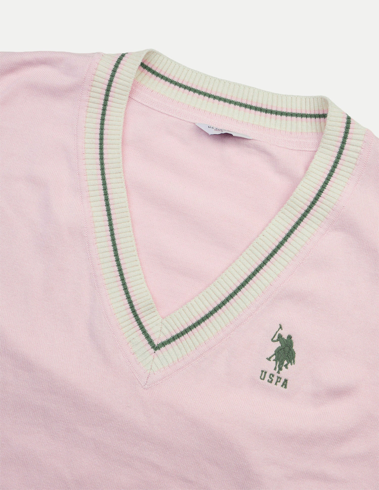 Solid Regular Fit Sweater Light Pink - U.S. Polo Assn. India | Large