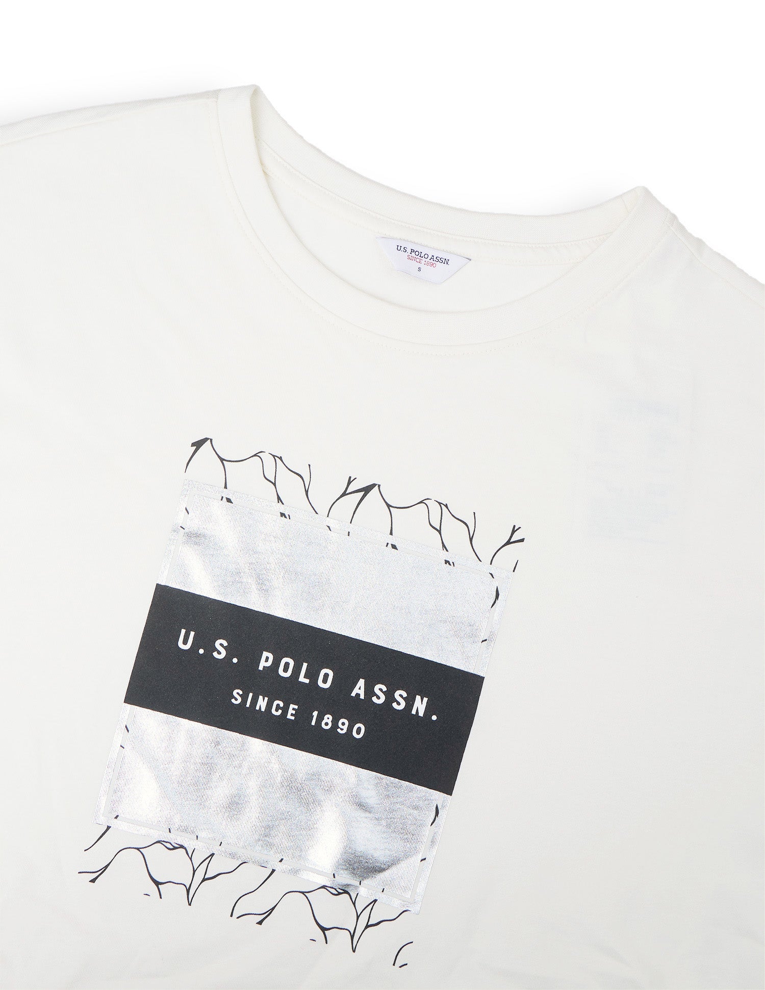 Graphic Brand Printed Oversized Fit T-Shirt Off White - U.S. Polo Assn. India | Large