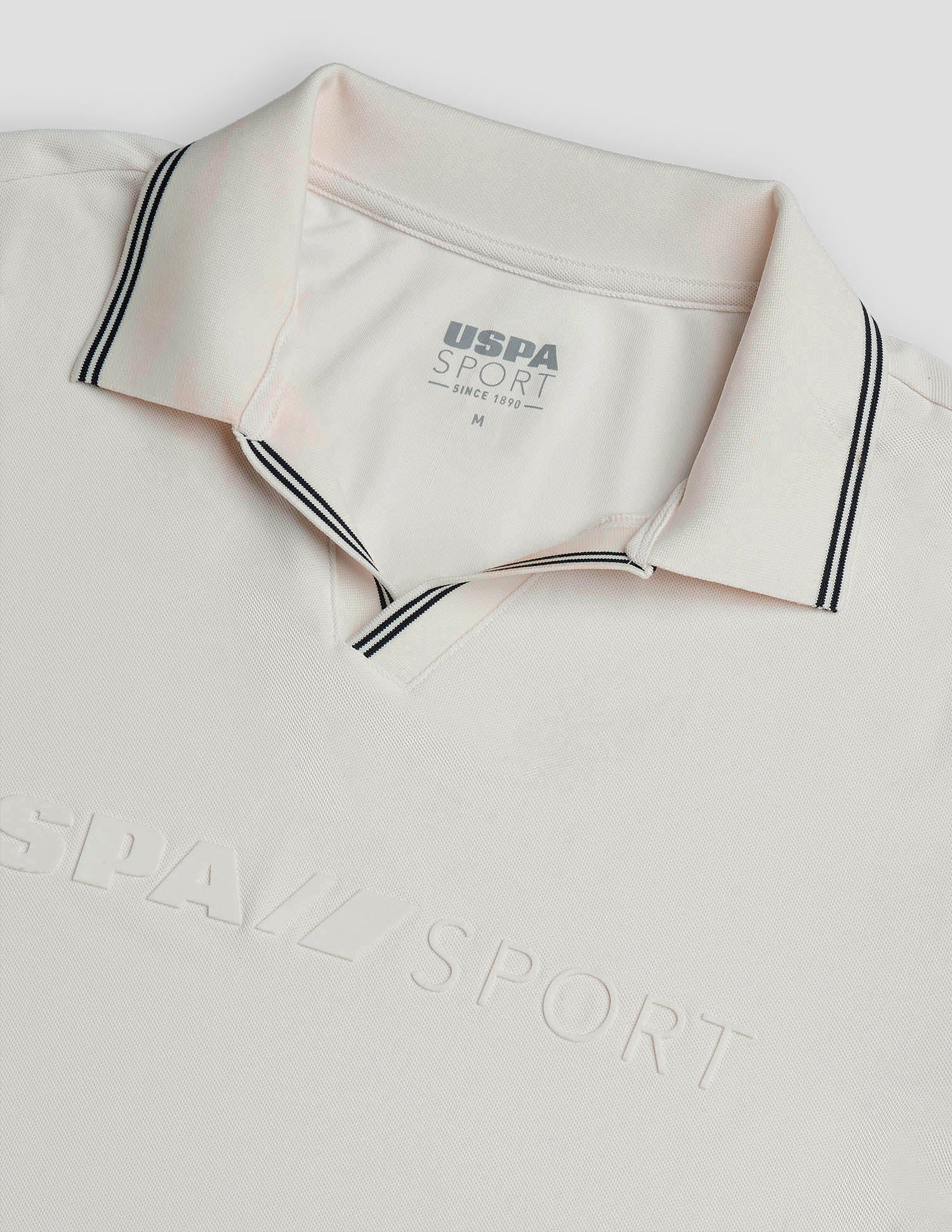 Brand Embossed Regular Fit Active Polo Shirt Off White - U.S. POLO ASSN. | Large