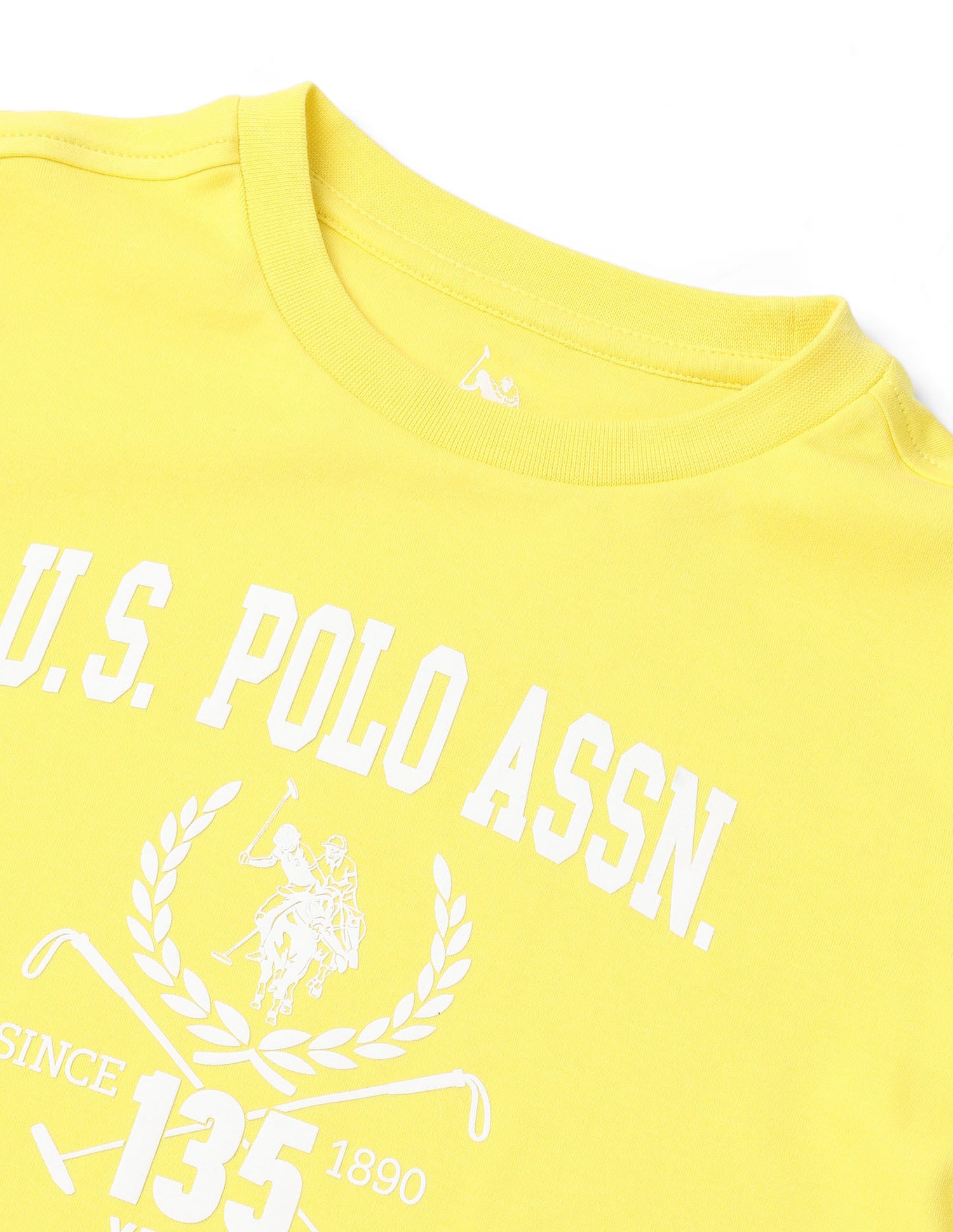 Boys Pure Cotton Regular Fit T-Shirt Light Yellow - U.S. POLO ASSN. | Large