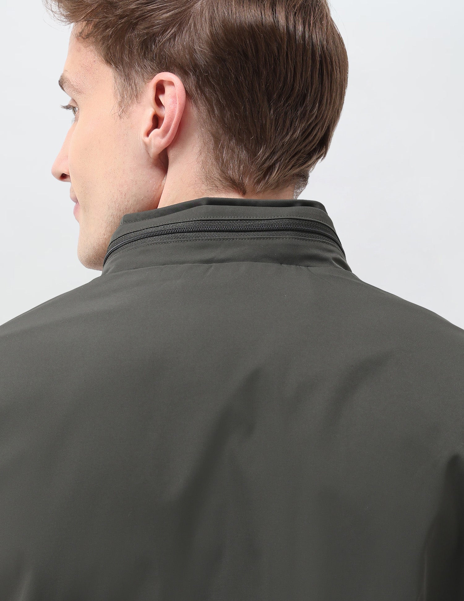 Regular Fit Solid Packable Hood Jacket Dark Olive - U.S. Polo Assn. India | Large