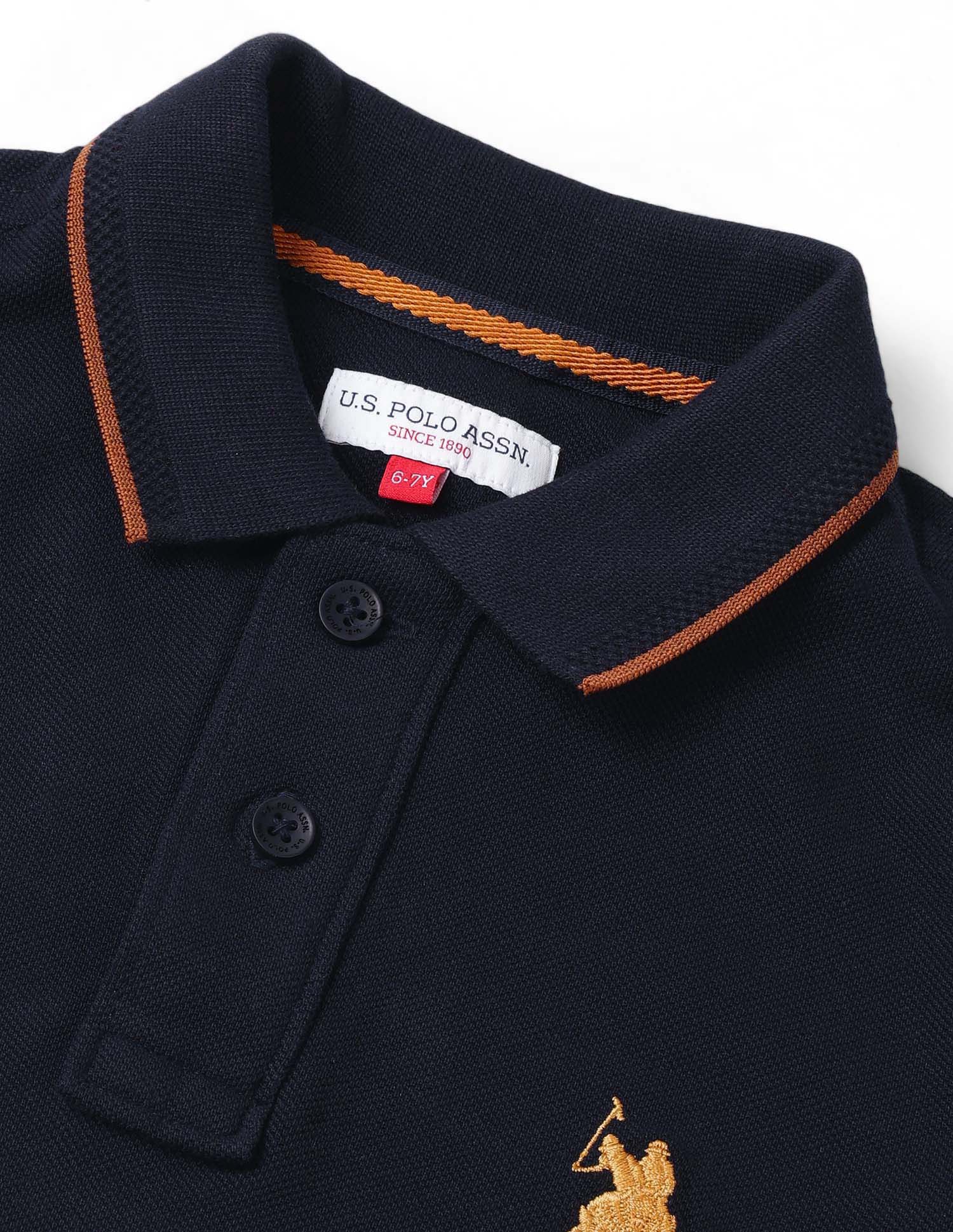 Boys Brand Appliqued Regular Fit Polo Shirt Navy - U.S. POLO ASSN. | Large