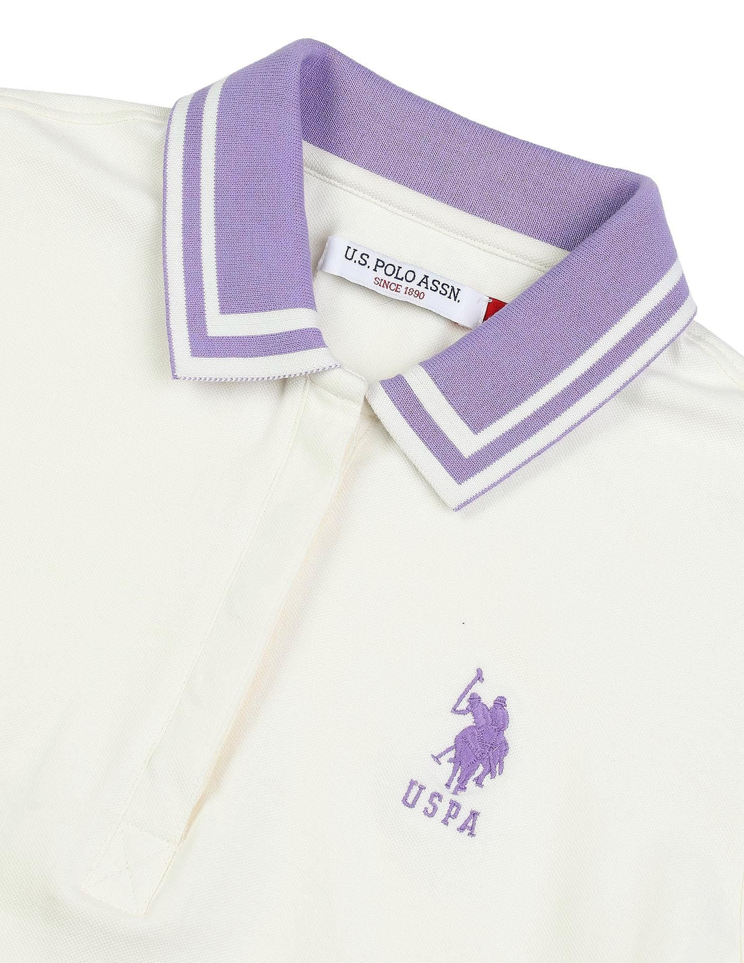 Tipped Collar Regular Fit Polo Shirt Off White - U.S. POLO ASSN. | Large