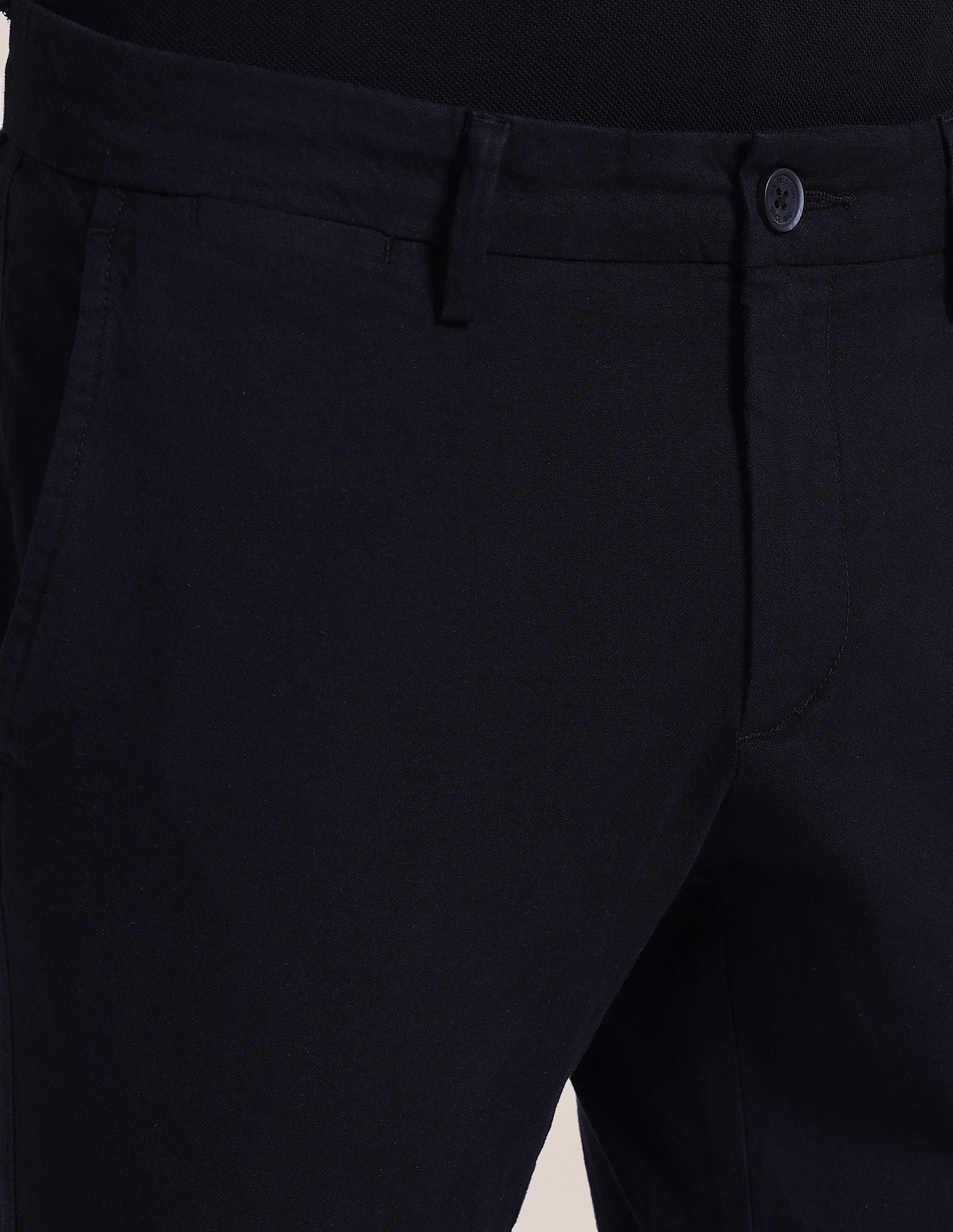 Slim Straight Cotton Linen Chinos Black - U.S. Polo Assn. India | Large