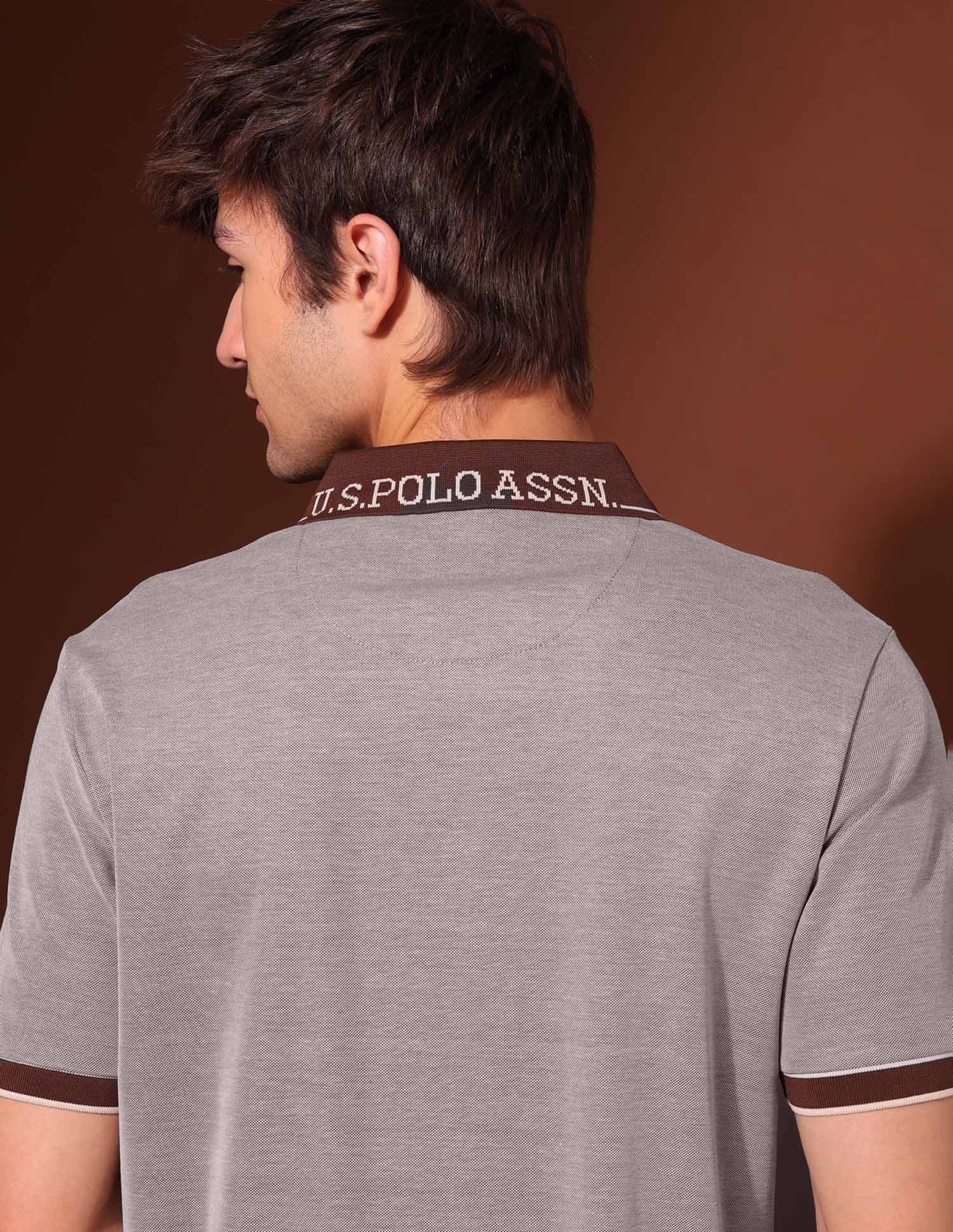 Pure Cotton Working Holiday Polo Shirt Light Brown - U.S. Polo Assn. India | Large