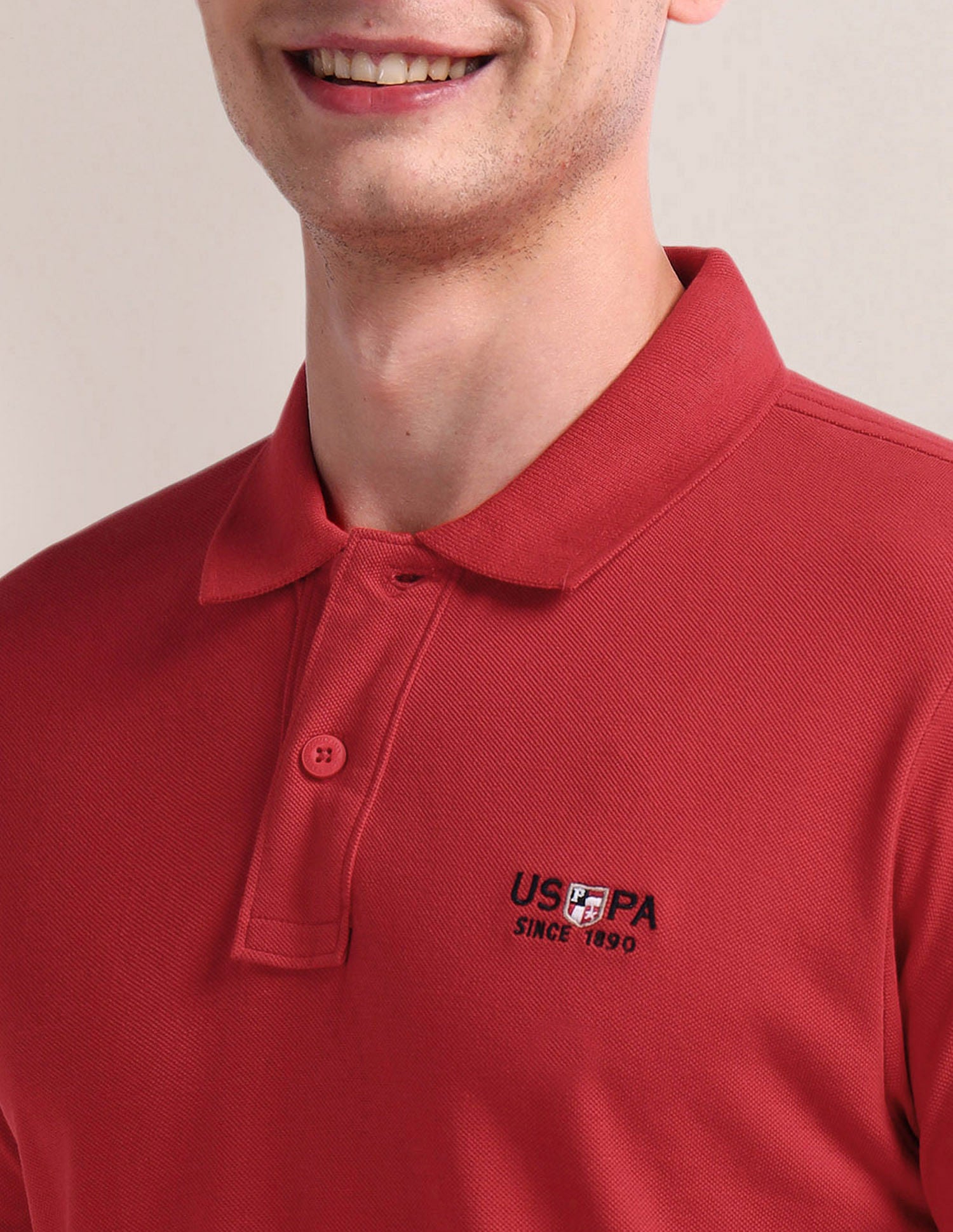 Short Sleeve Solid Polo Shirt Red - U.S. Polo Assn. India | Large