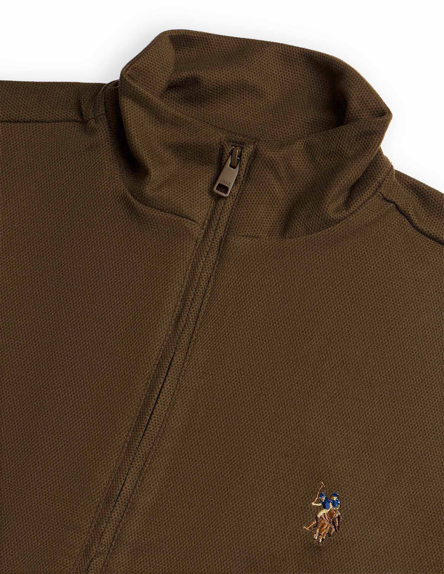 Equestrian Aisle Theater Textured Sweatshirt Dark Brown - U.S. POLO ASSN. | Large