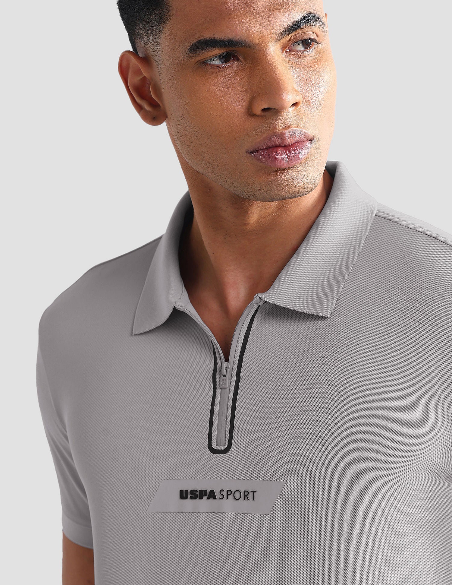 Rear Brand Stripe Slim Polo Shirt Grey - U.S. Polo Assn. India | Large