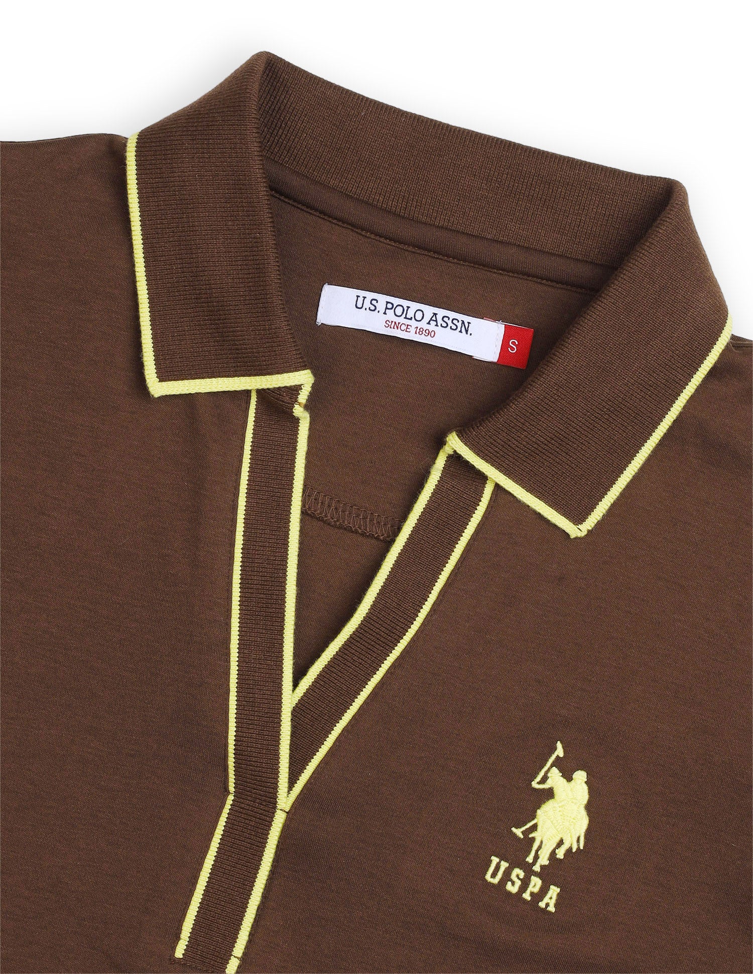 Solid Regular Fit Polo Shirt Brown - U.S. Polo Assn. India | Large
