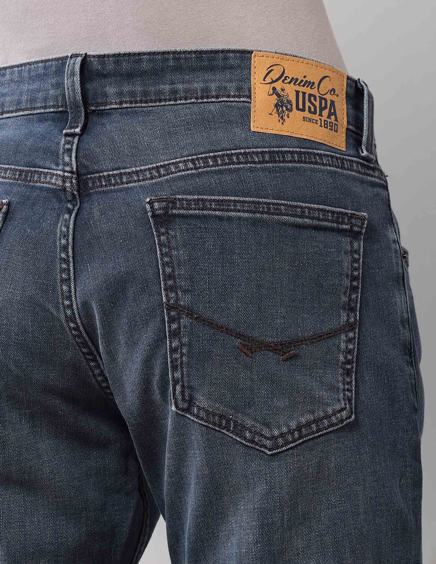 Brandon Slim Tapered Fit Blue Vintage Jeans Medium Wash - U.S. Polo Assn. India | Large