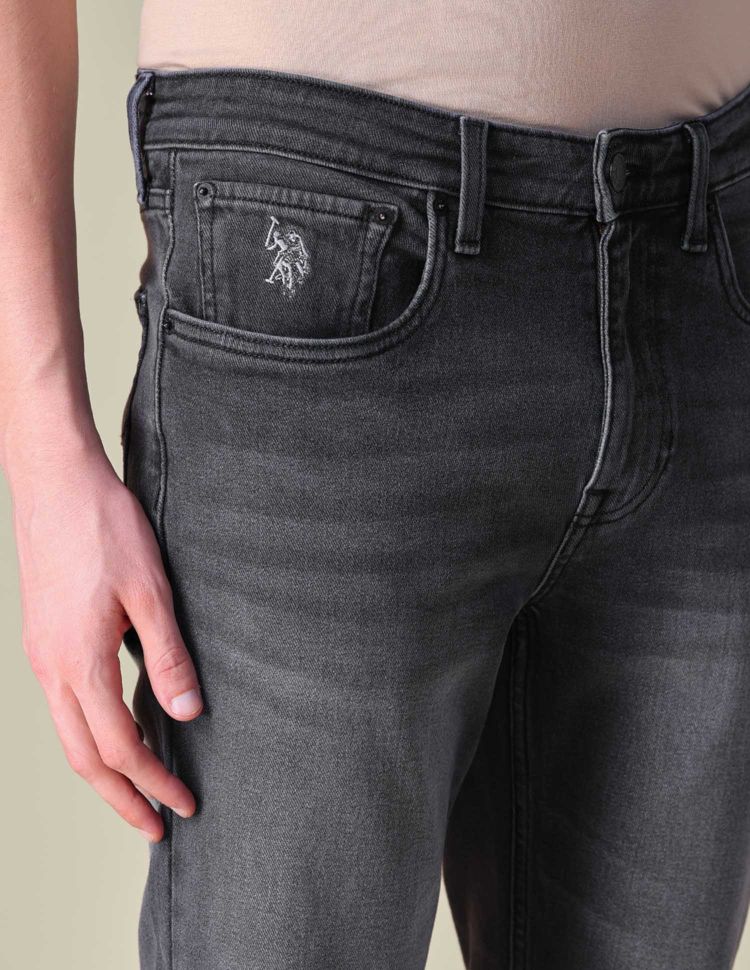 Comfort Cropped Fit Grey Jeans Grey - U.S. POLO ASSN. | Large