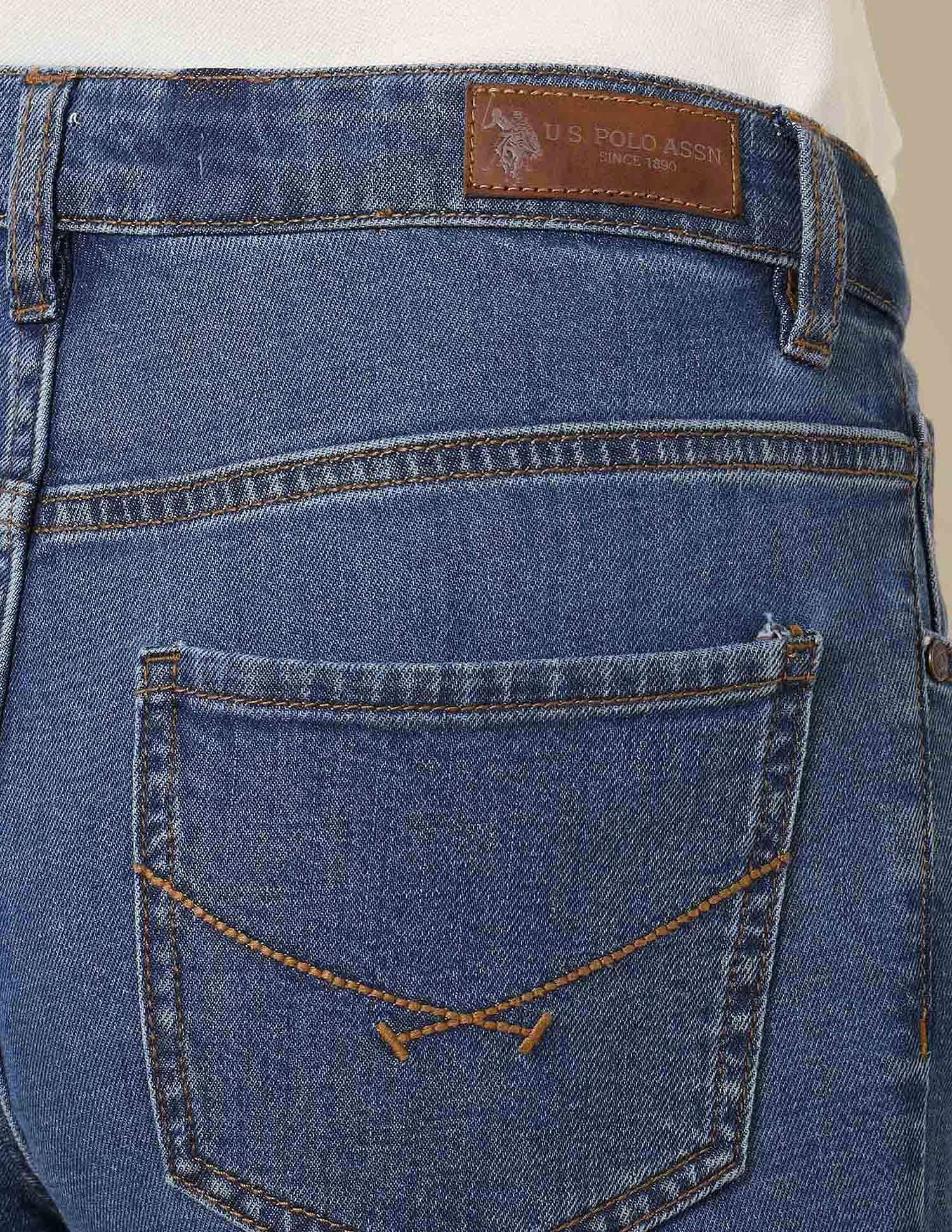 Mid rise Skinny Bootcut Jeans Blue - U.S. Polo Assn. India | Large