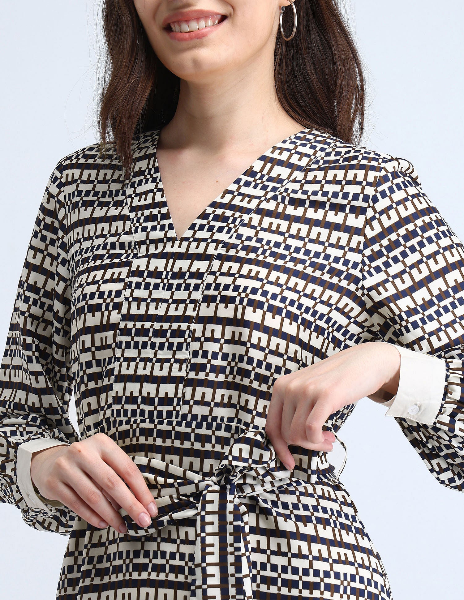 Geometric Print A-Line Dress Multicolour - U.S. POLO ASSN. | Large