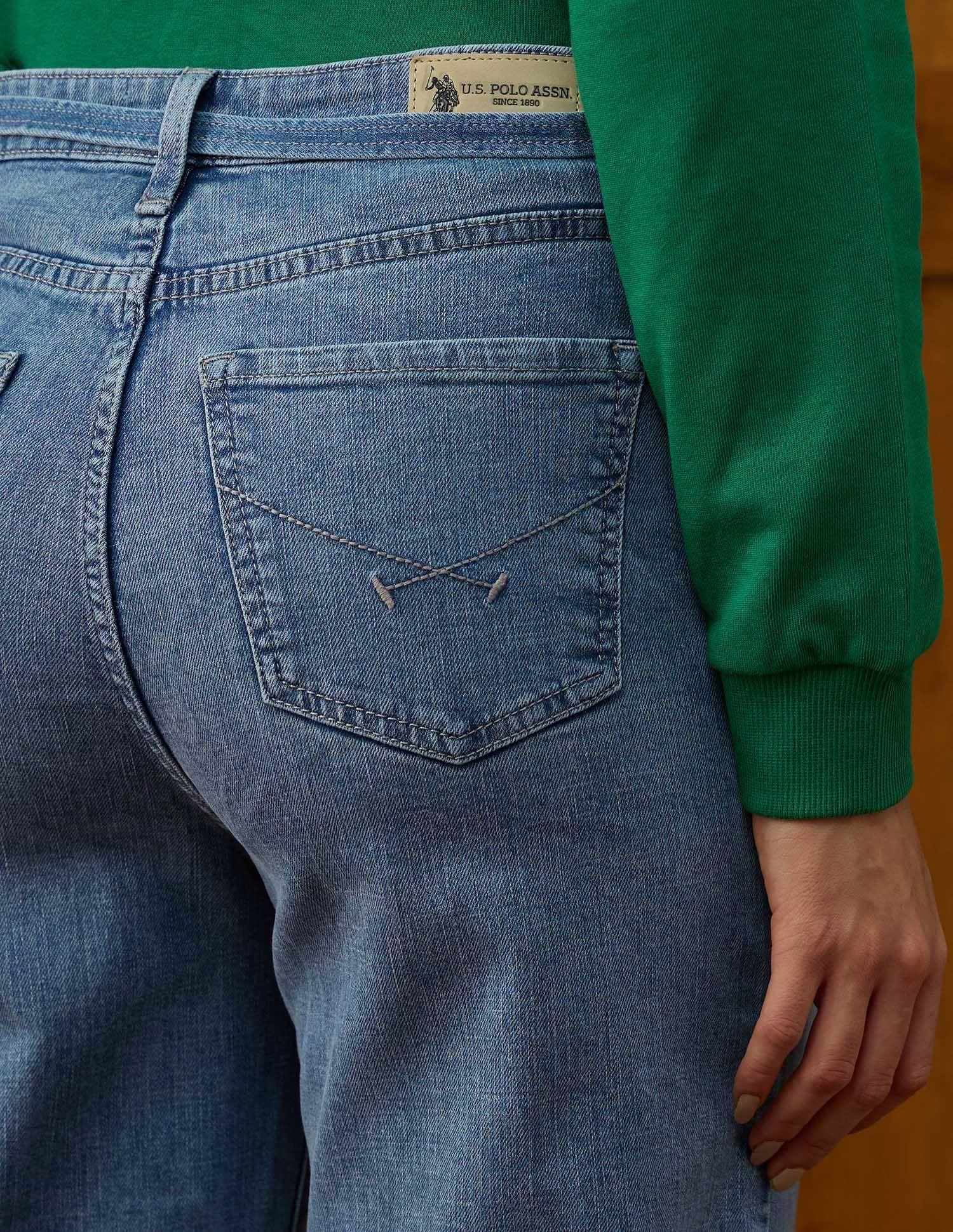 High Rise Straight Fit Jeans Blue - U.S. POLO ASSN. | Large