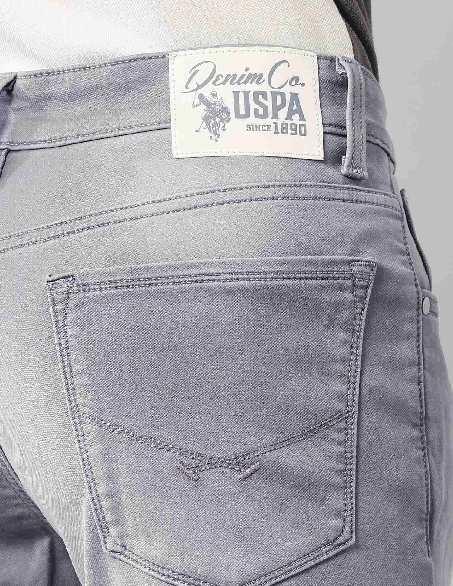 Regallo Skinny Fit Grey Ultra Soft Jeans Grey - U.S. Polo Assn. India | Large
