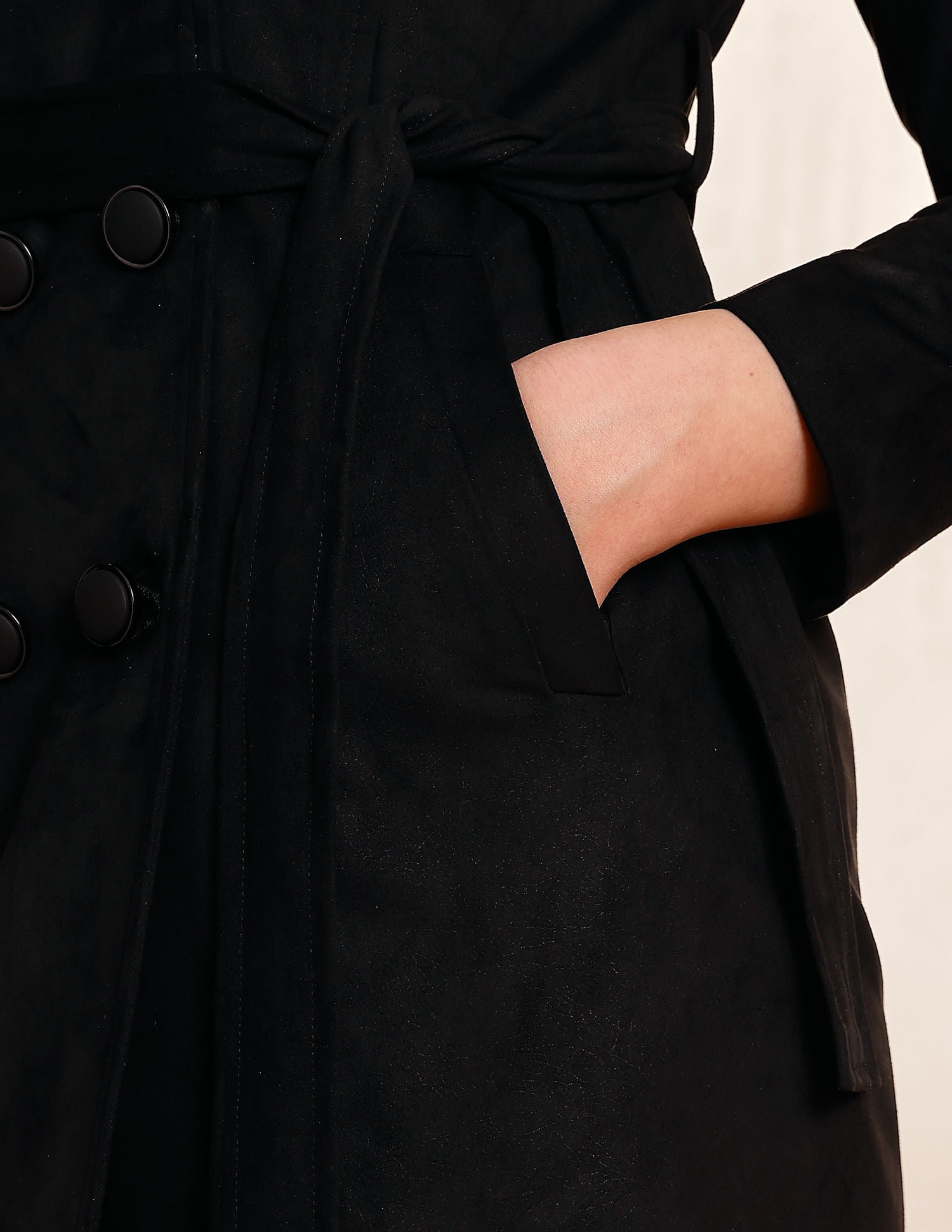 Double Breasted Notch Lapel Coat Black - U.S. POLO ASSN. | Large