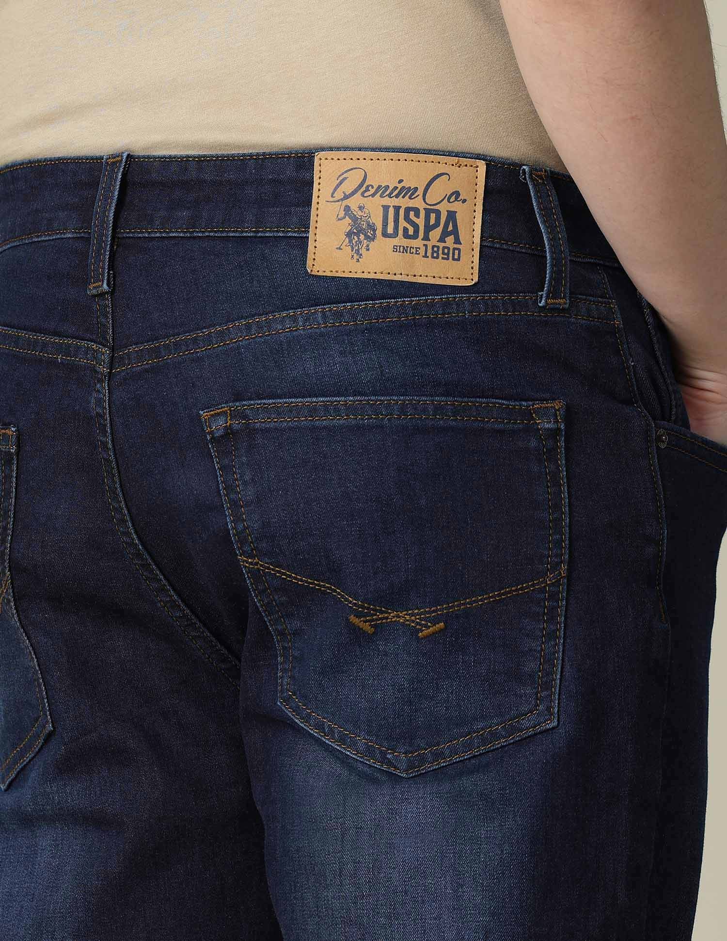 Cole Comfort Cropped Fit Blue Jeans Dark Indigo - U.S. POLO ASSN. | Large