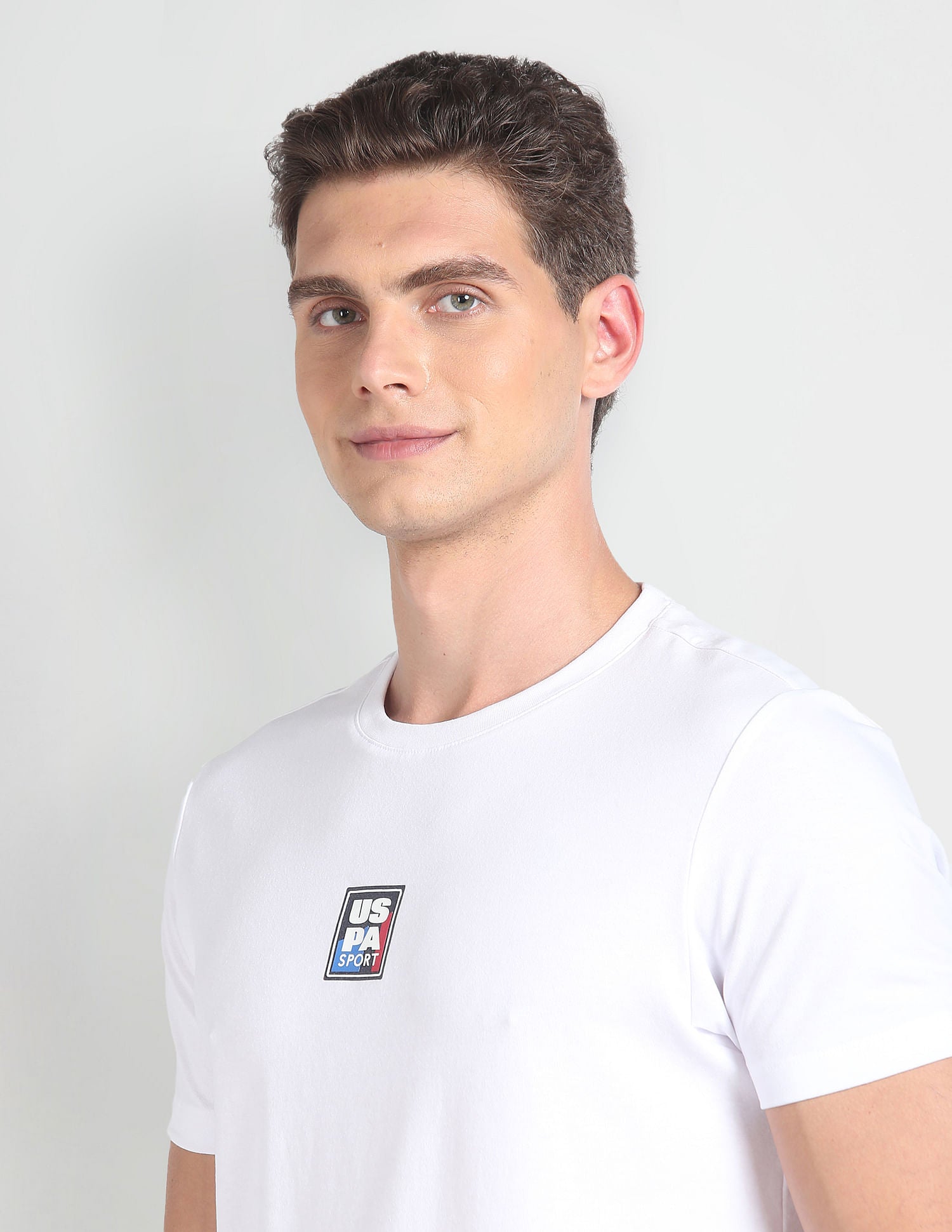 Slim Fit Solid T-Shirt White - U.S. Polo Assn. India | Large