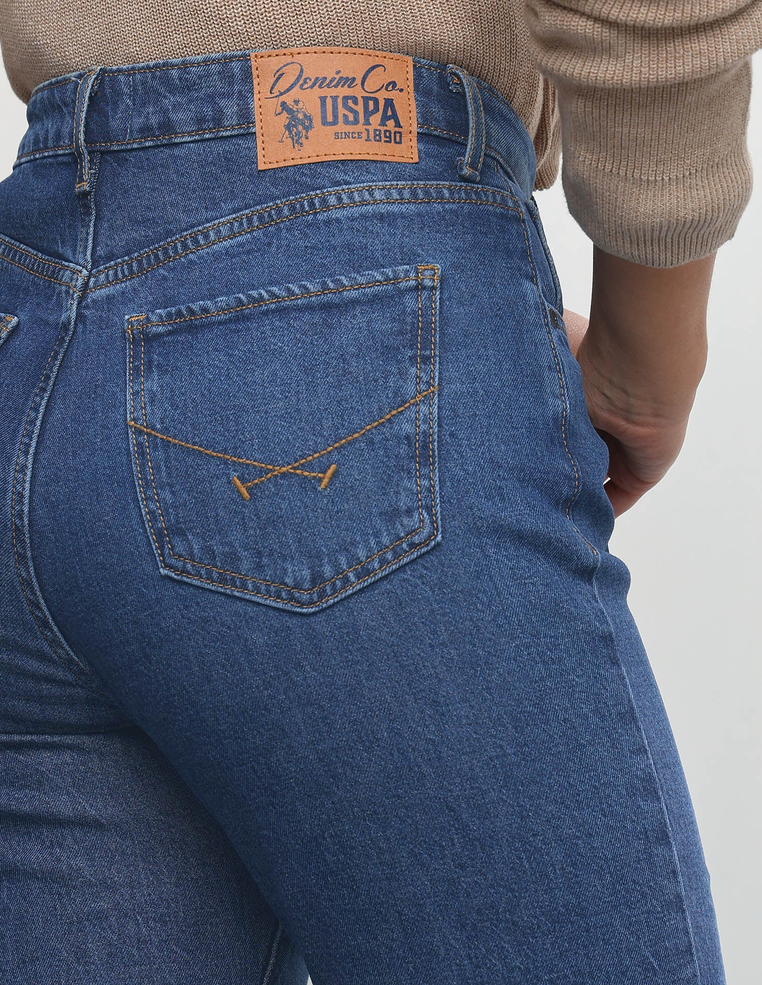 High Rise Bootcut Fit Jeans Dark Blue - U.S. Polo Assn. India | Large