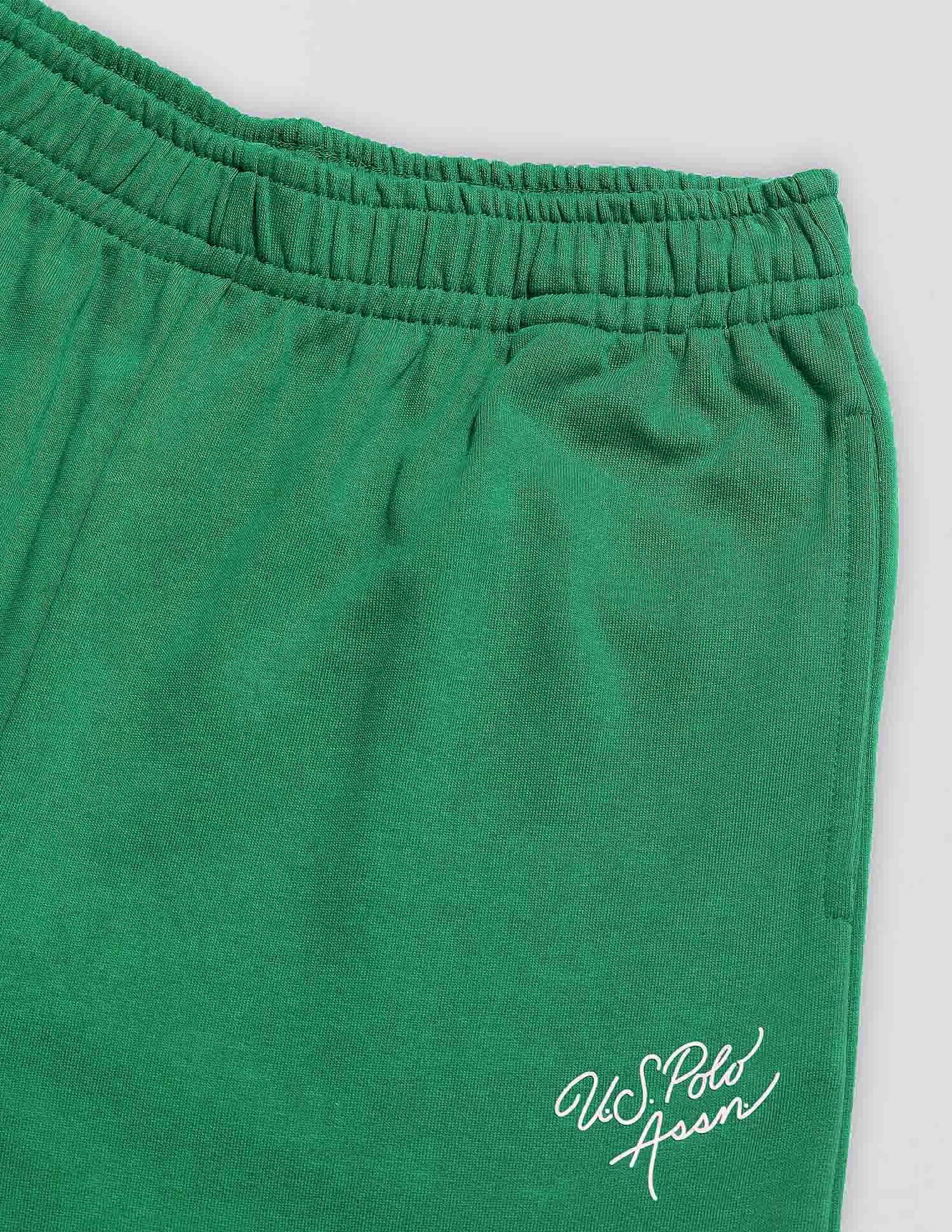 Wide Leg Fit Lounge Trousers Bright Green - U.S. POLO ASSN. | Large