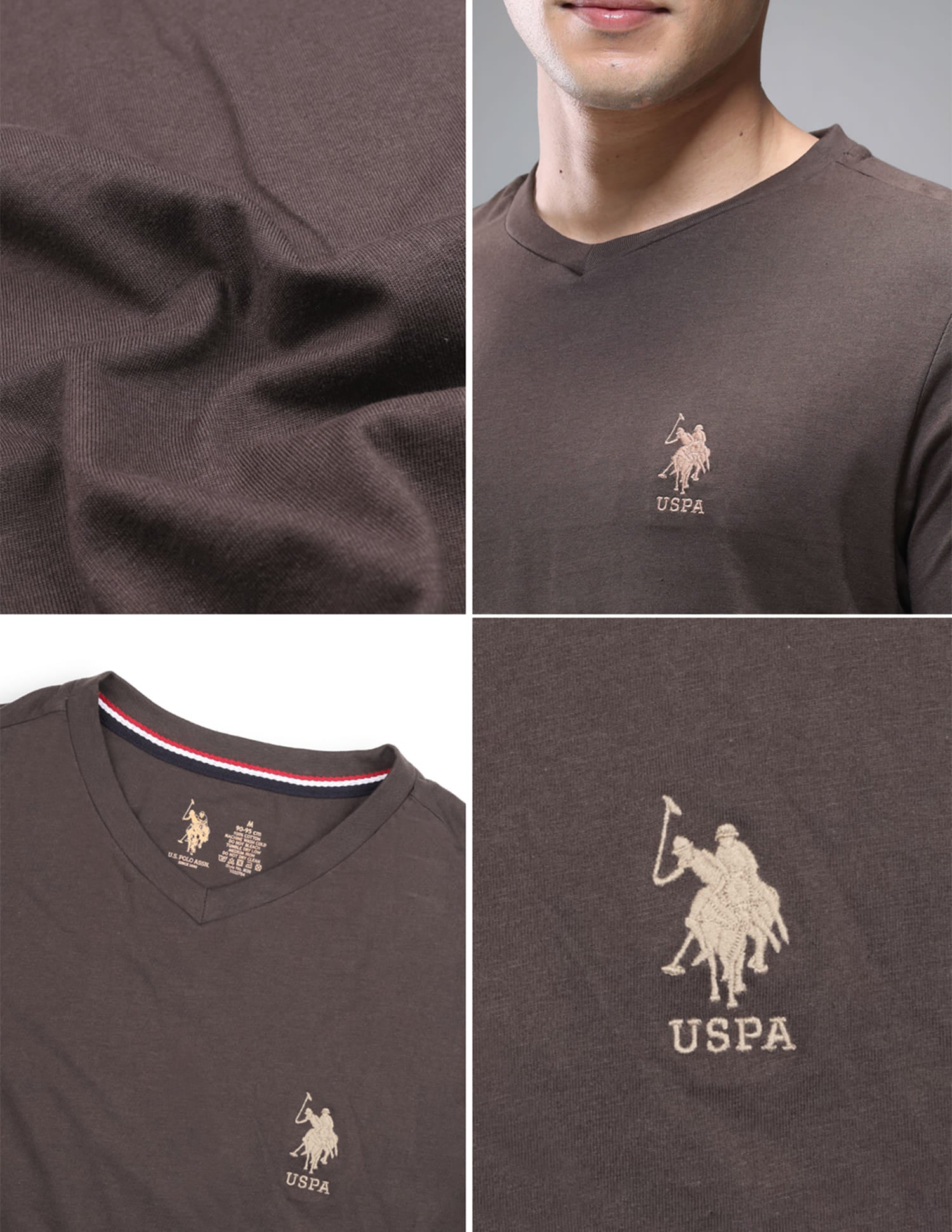 Breathable Comfort Fit I638 Lounge T-Shirt - Pack Of 1 Choco - U.S. Polo Assn. India | Large