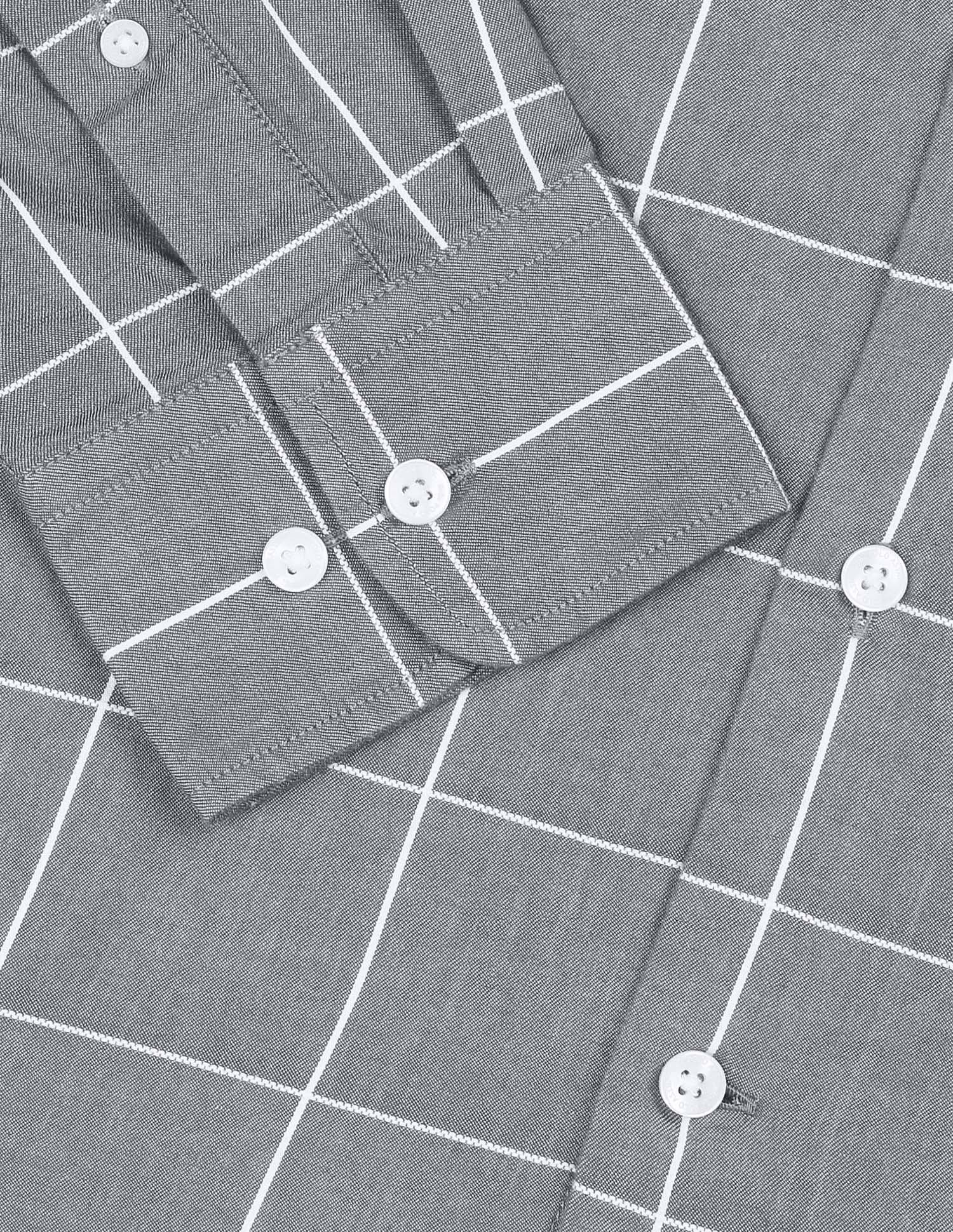 Windowpane Checked Twill Shirt Grey - U.S. Polo Assn. India | Large