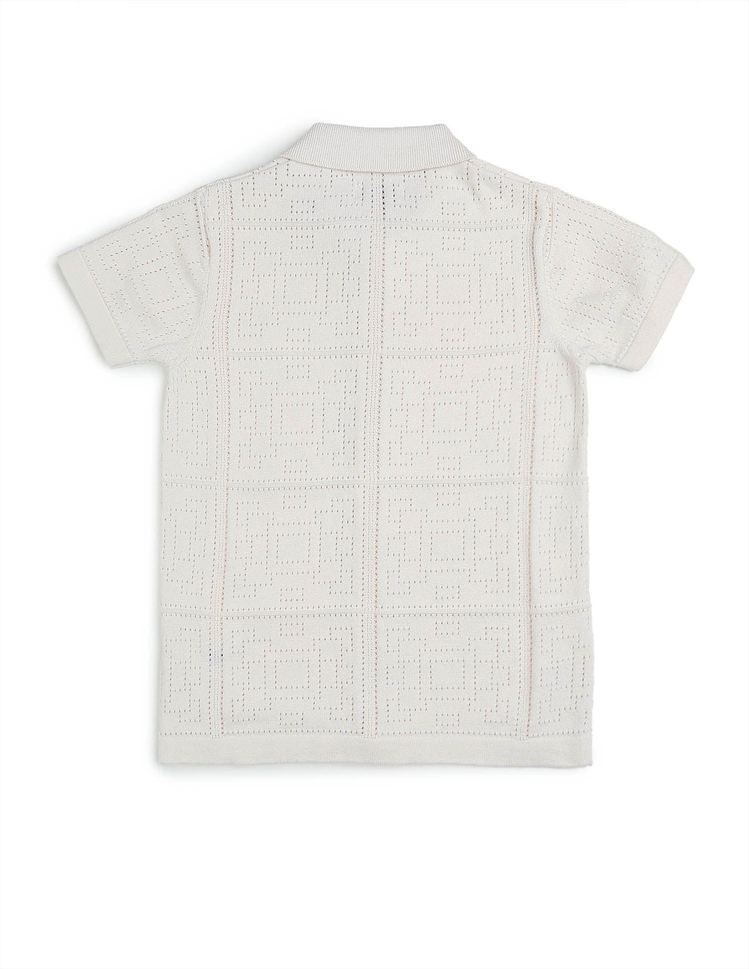 Boys Textured Regular Fit Polo Shirt Off-White - U.S. POLO ASSN. | Large