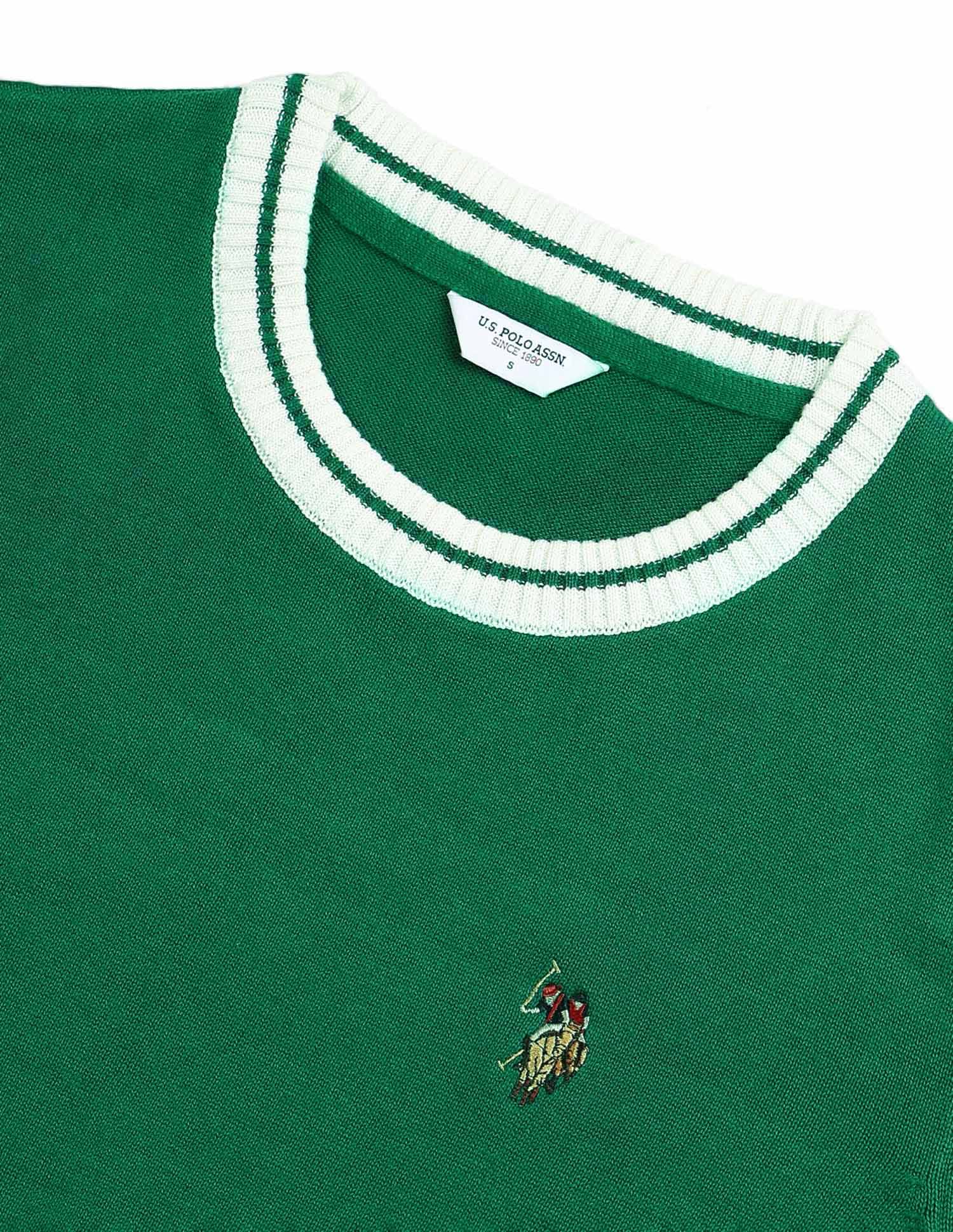 Relaxed Fit Solid Sweater Green - U.S. POLO ASSN. | Large