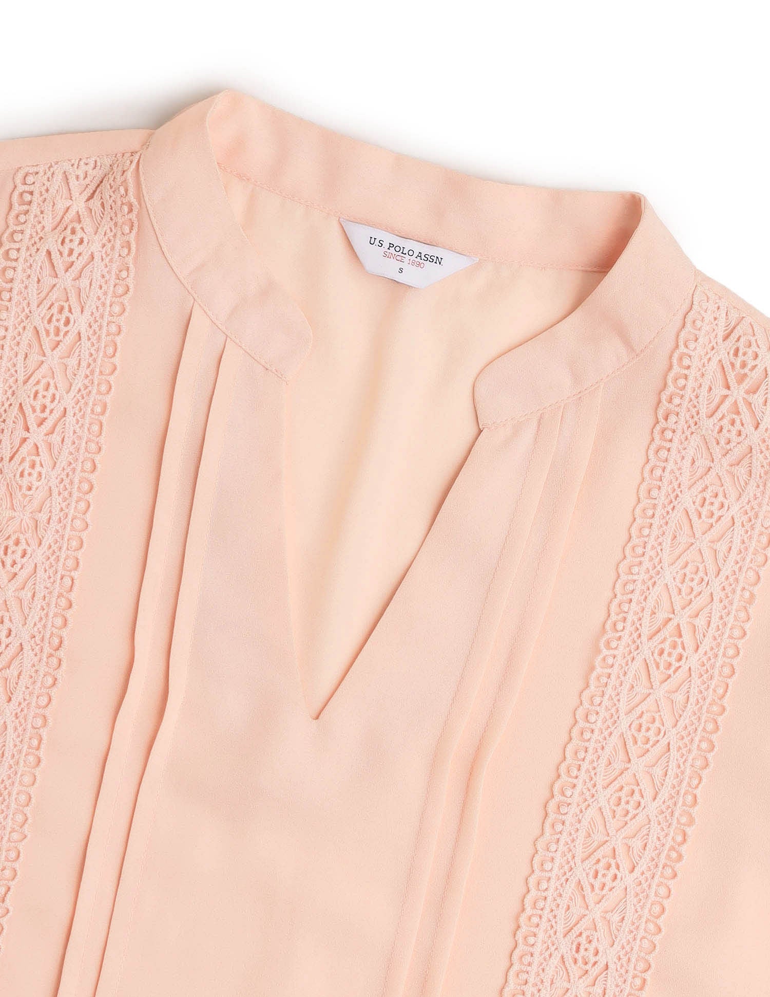 Lace Detailed Top Beige - U.S. POLO ASSN. | Large