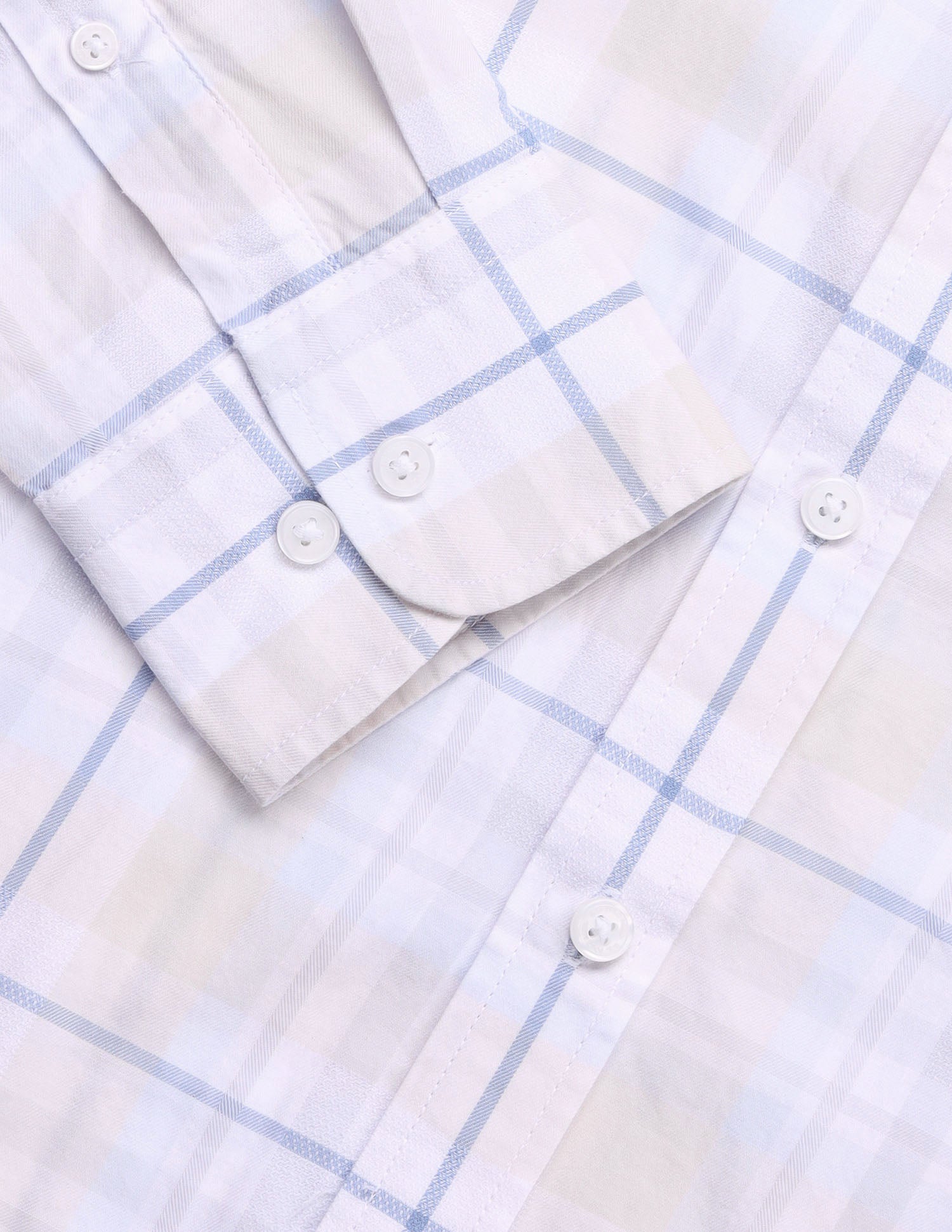 Grid Tattersall Checked Tailored Fit Shirt Blue - U.S. Polo Assn. India | Large